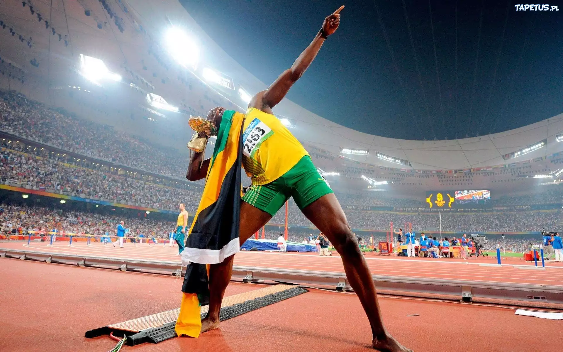 Usain Bolt, Lekkoatleta, Stadion, Flaga, Jamajki
