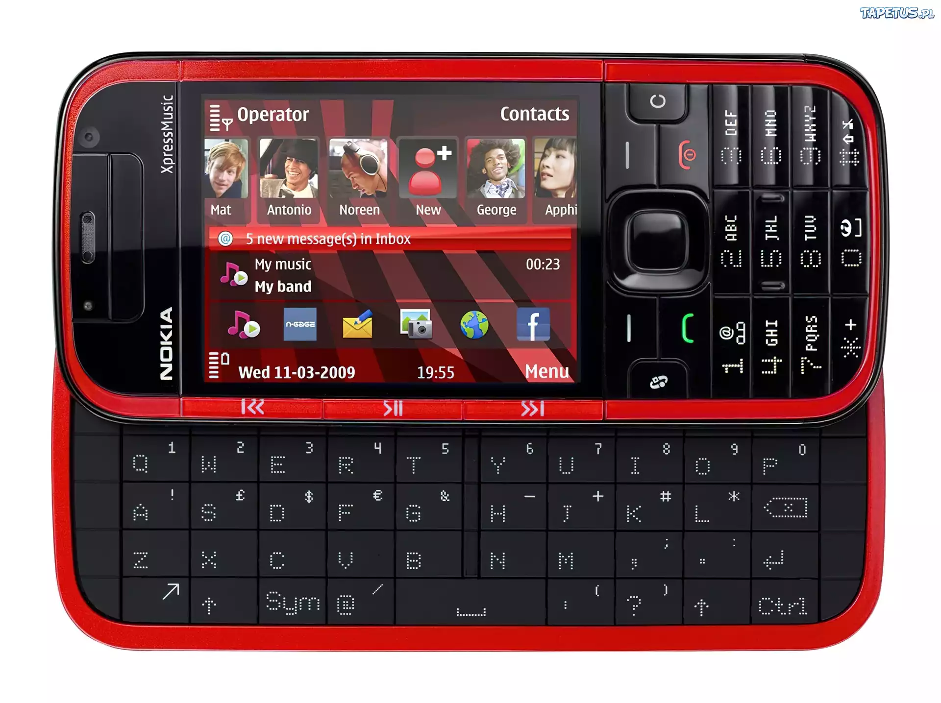 Nokia 5730 XpressMusic, Czerwona, QWERTY