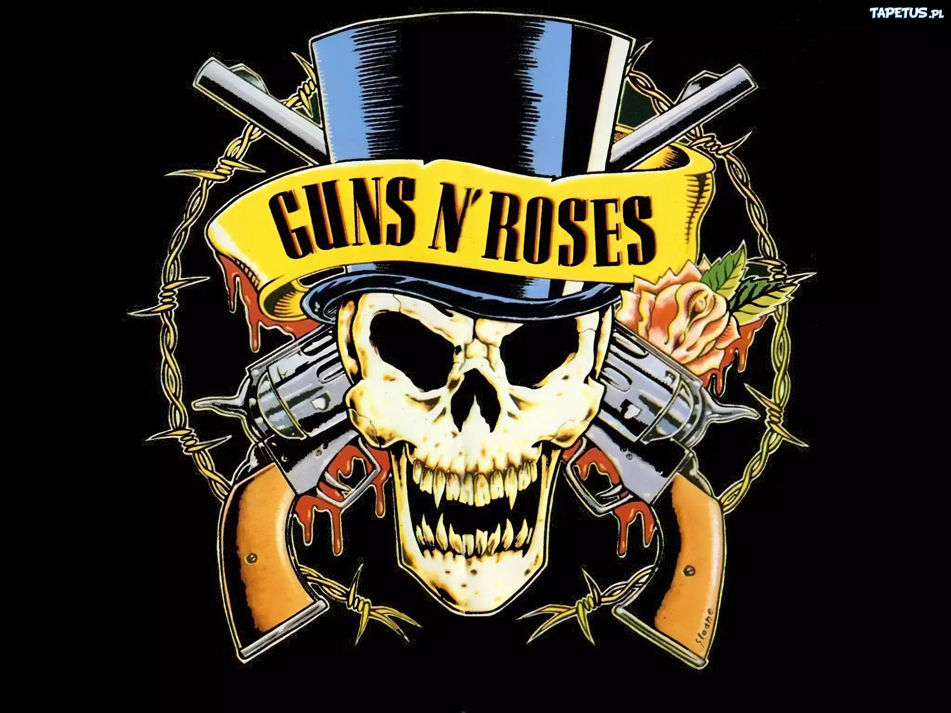 Logo, Zespół, Guns And Roses, Czaszka
