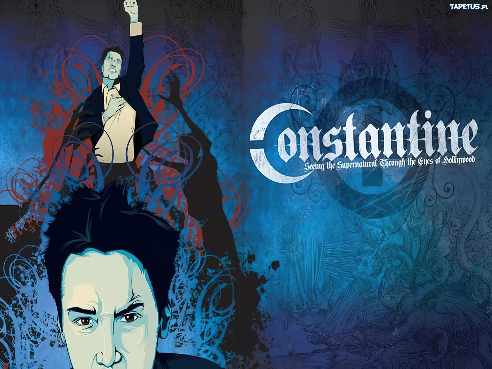 Constantine, obrazek, postacie, napis