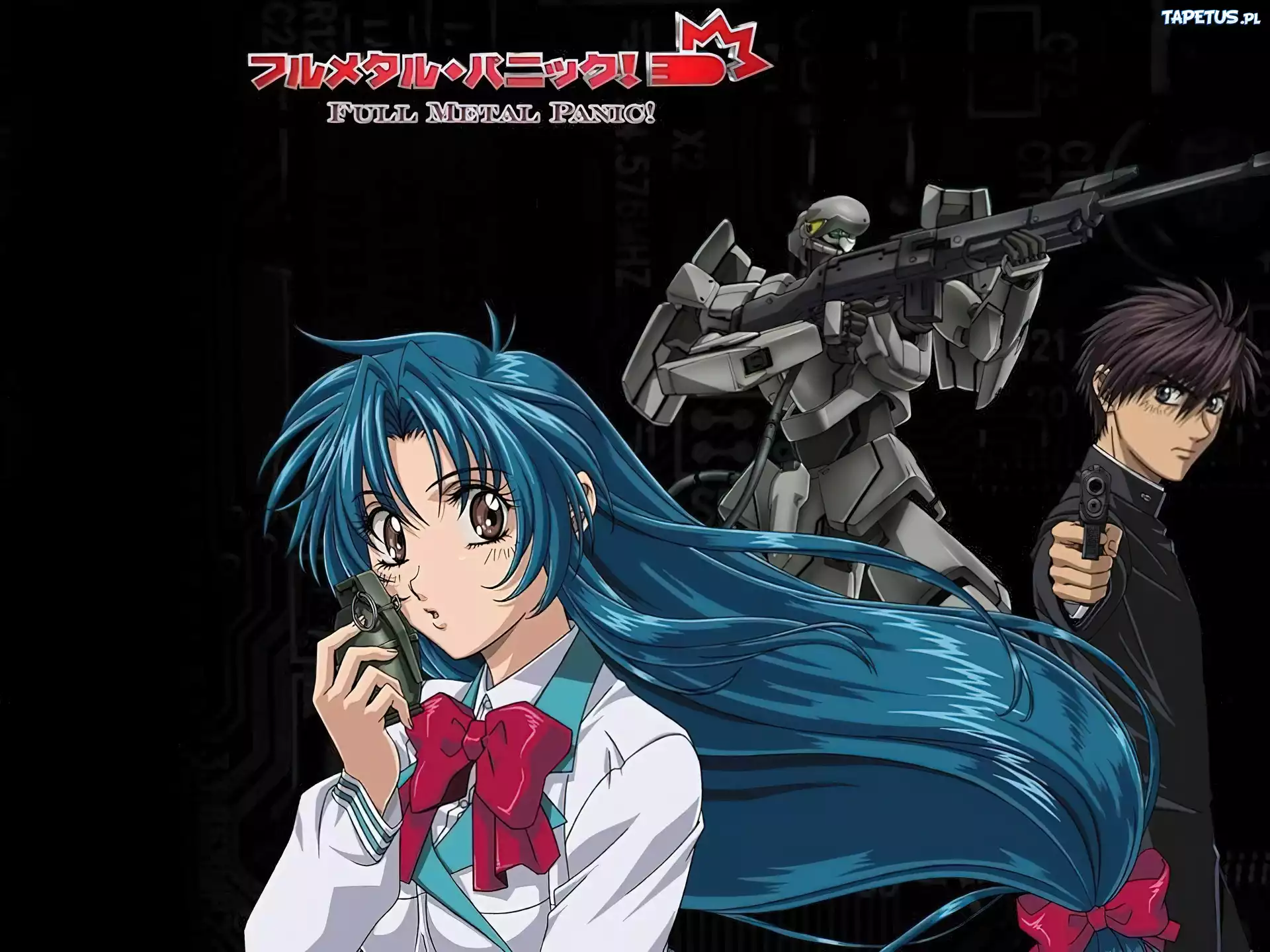 karabin, robot, Full Metal Panic, kobieta, facet