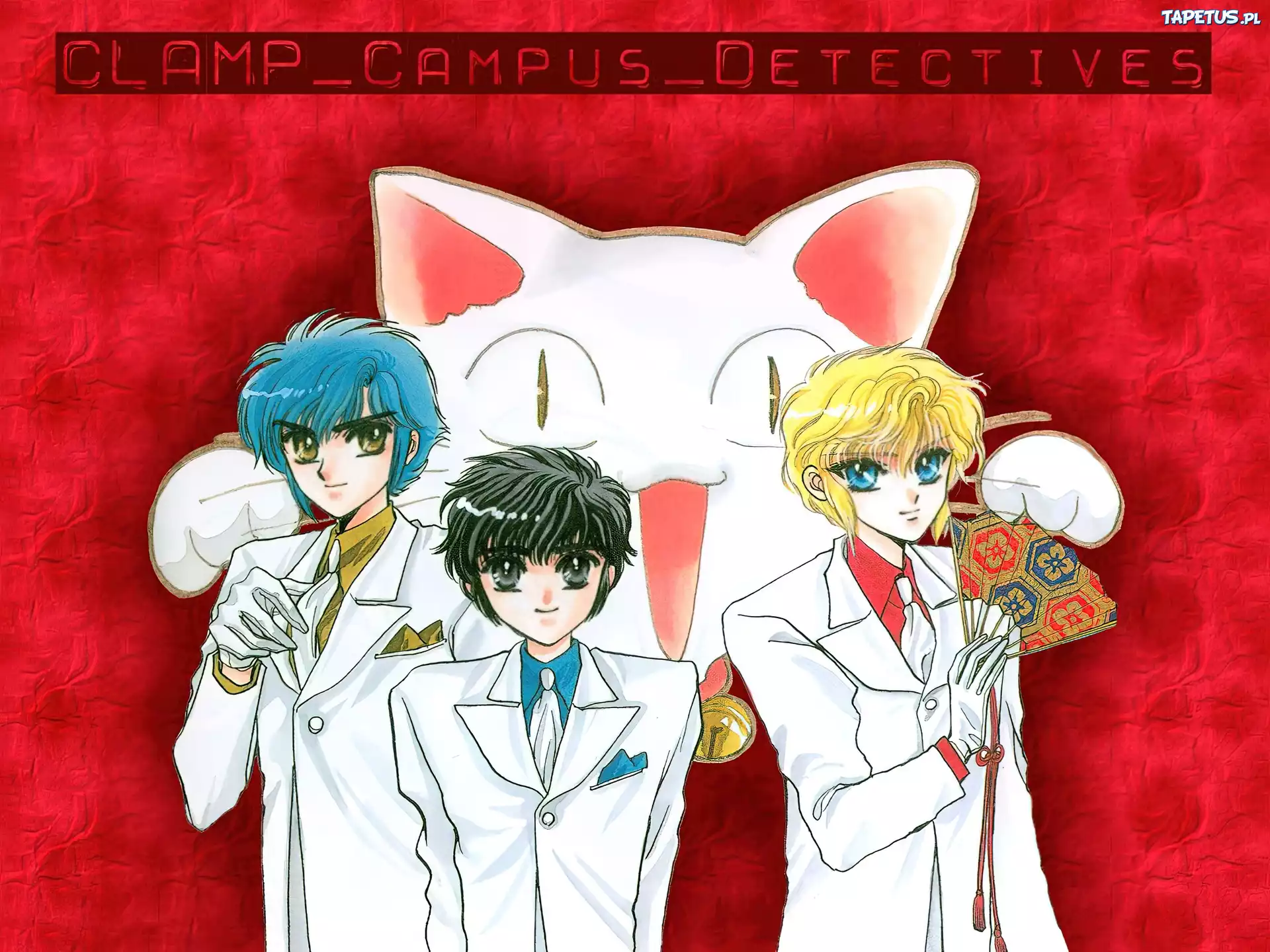 Claamp Campus Detectives, garnitury, kot, ludzie, wachlarz