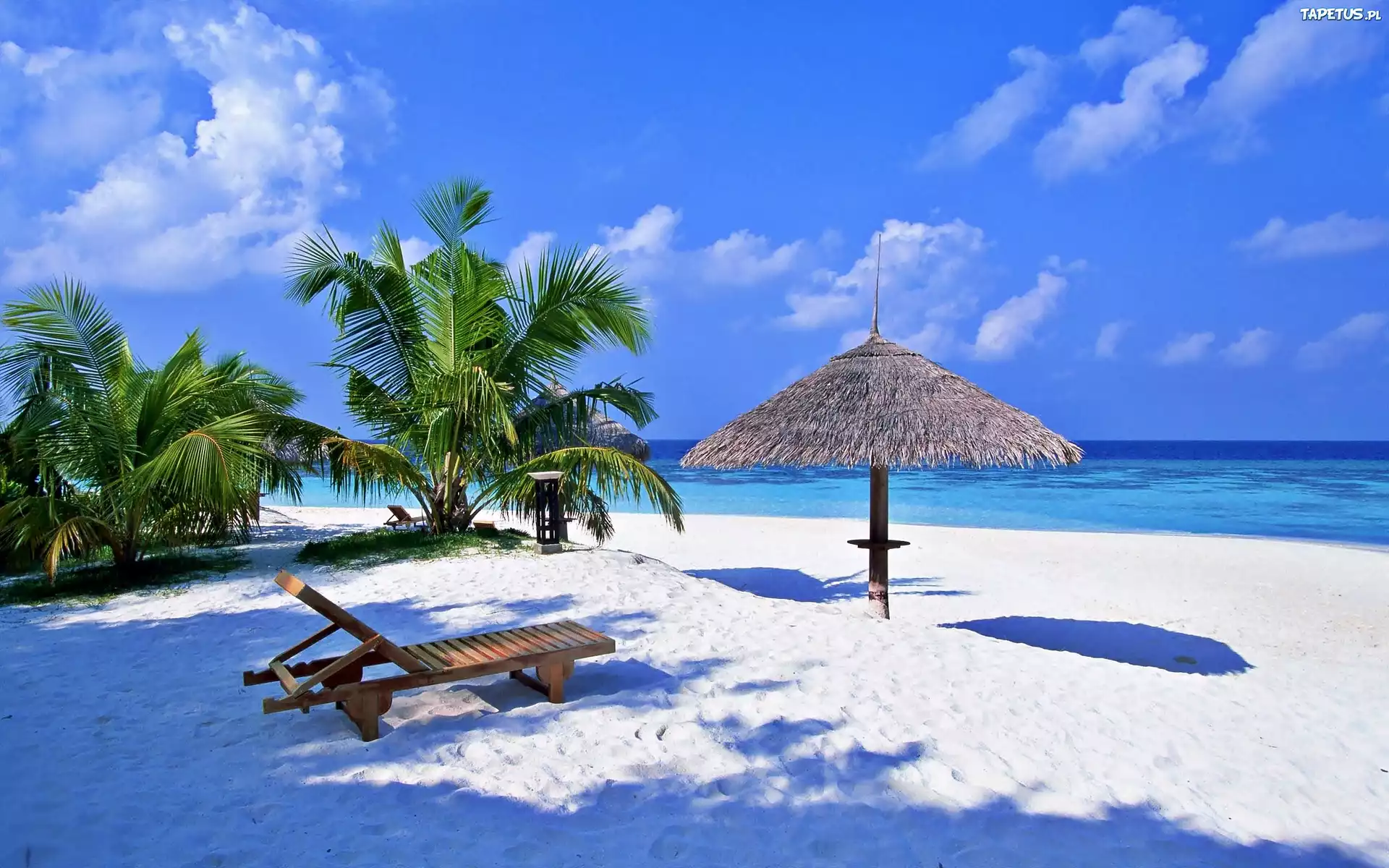 Plaża, Morze, Parasol, Leżak