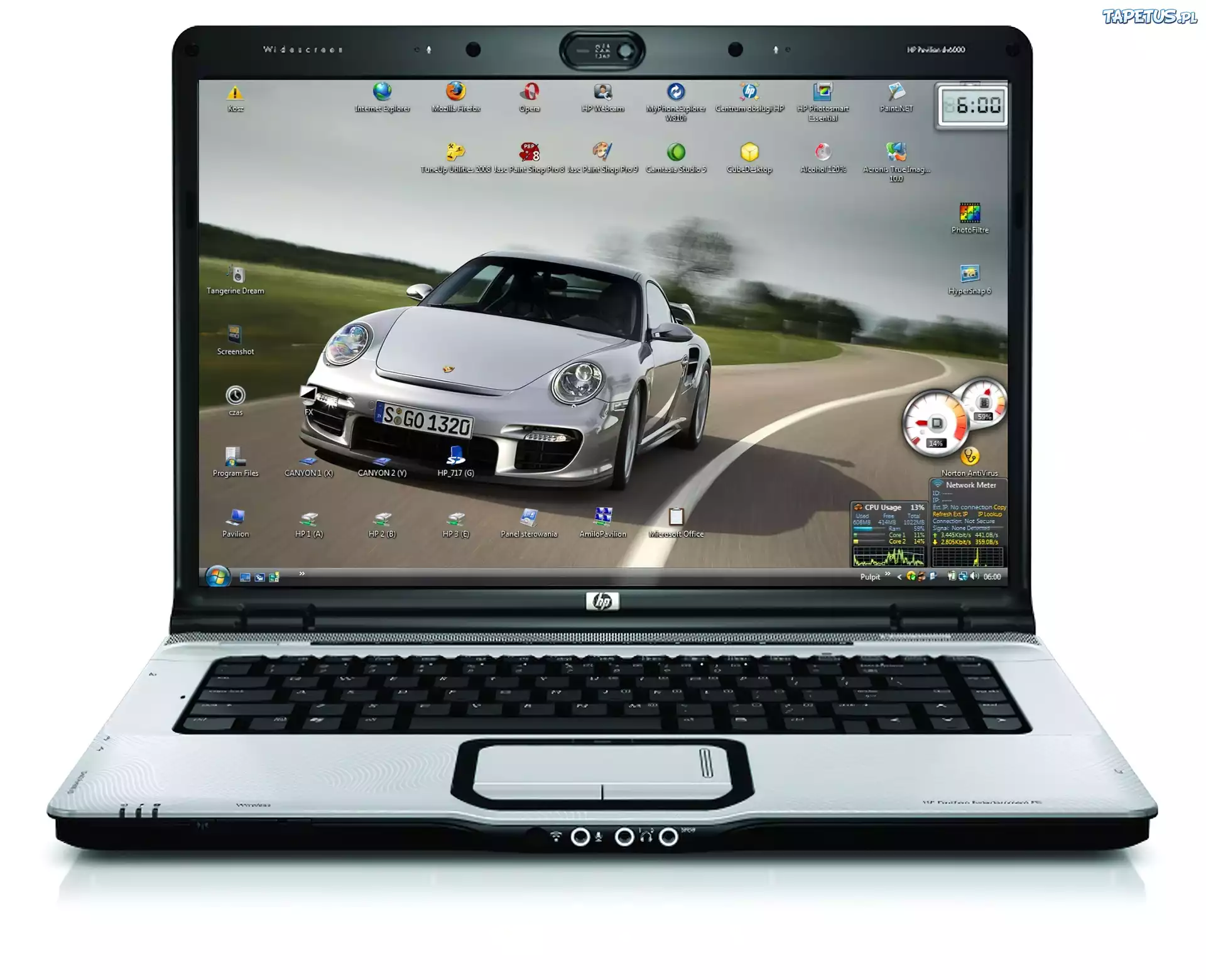 Laptop, Tapeta, Porsche