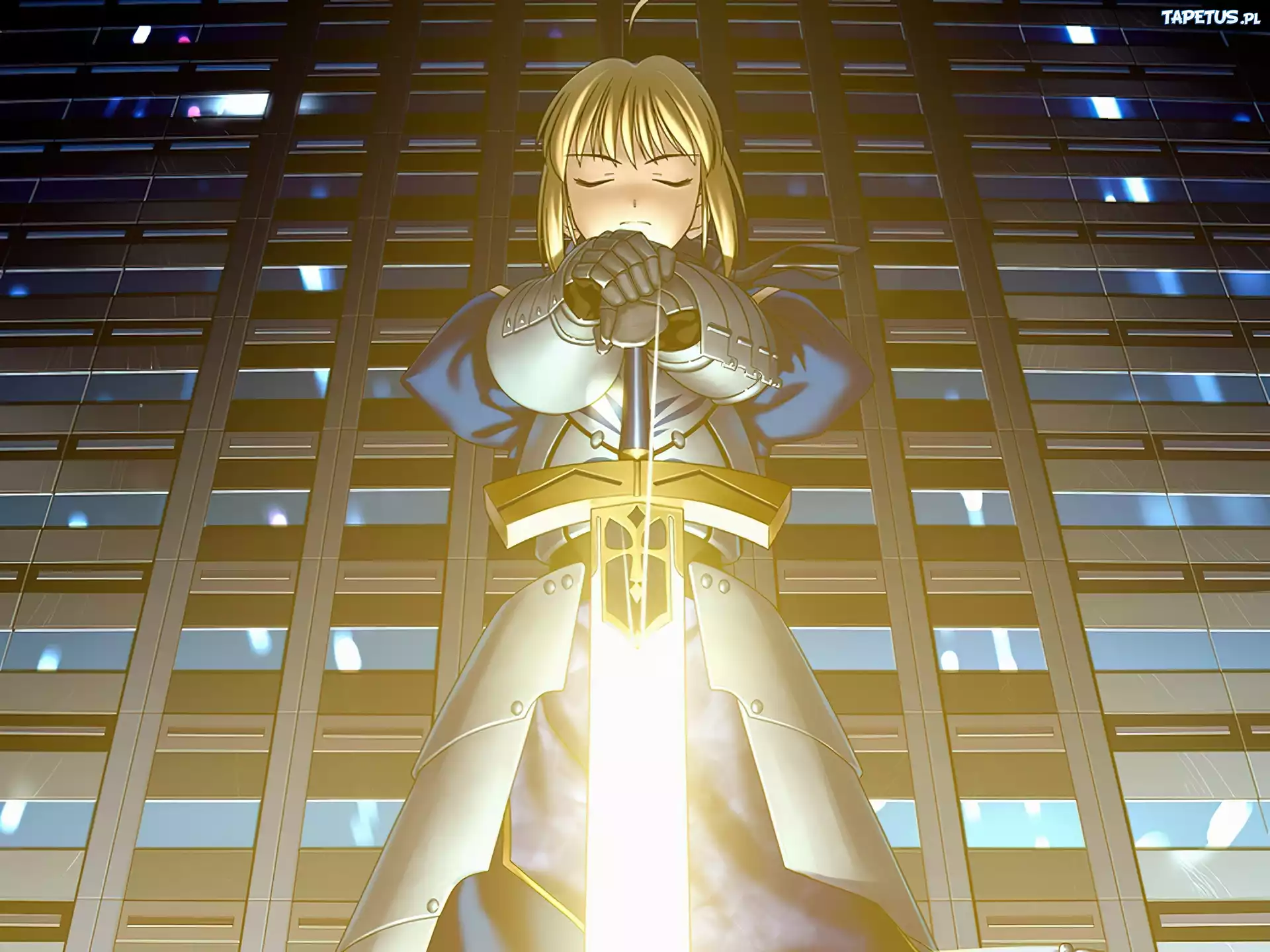 Fate Stay Night, biurowiec, postać, miecz