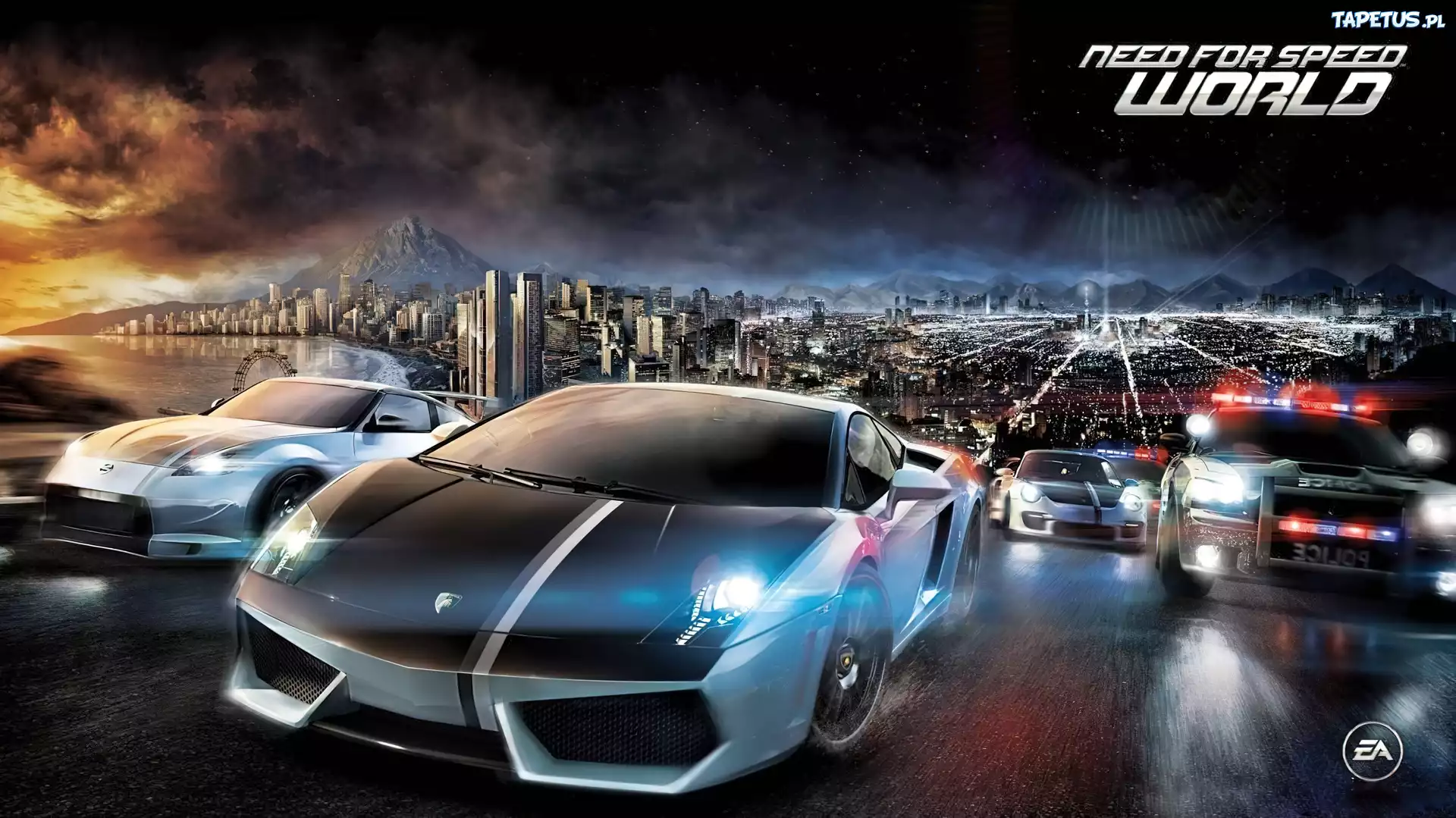 Need, For, Speed, World, Miasto, Policja, Samochody