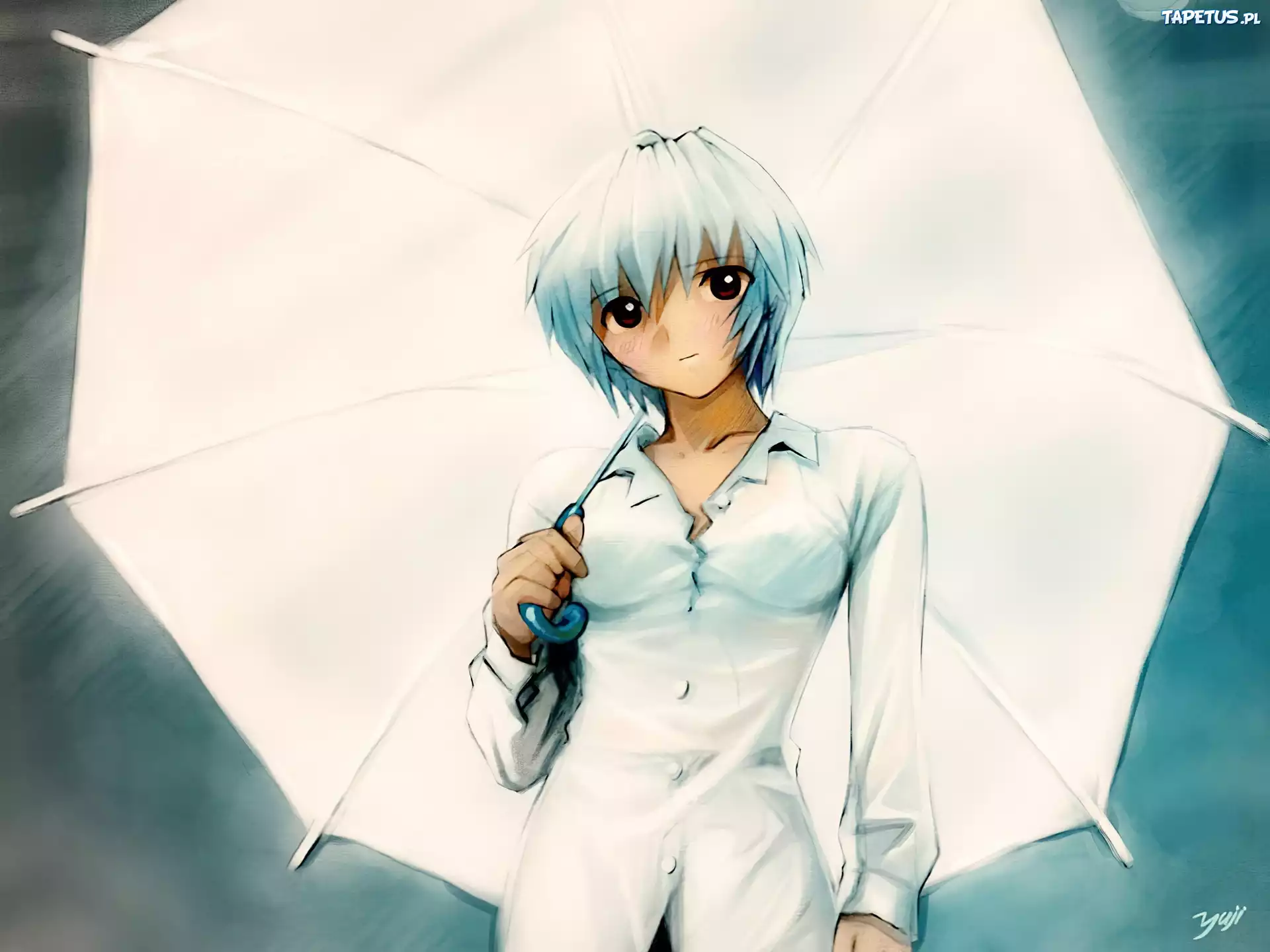 Neon Genesis Evangelion, kobieta, parasol