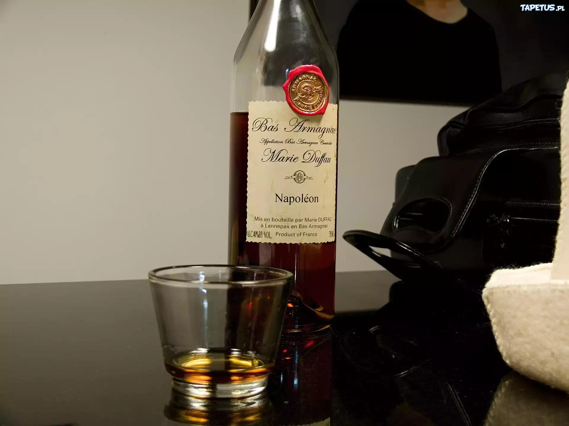 Koniak, Napoleon, Butelka, Szklanka