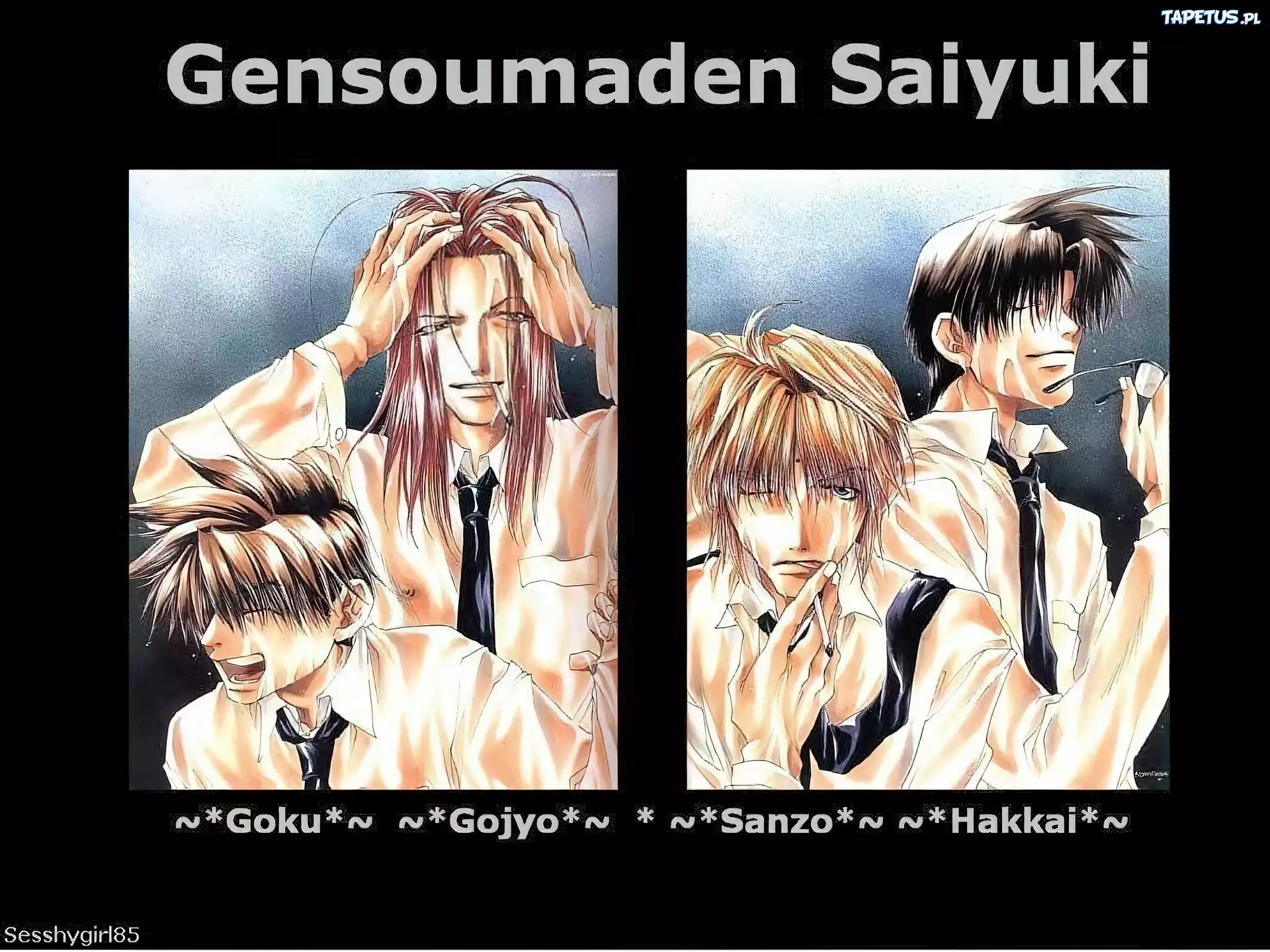 Saiyuki, ekipa, goku, gojyo, sanzo, hakkai