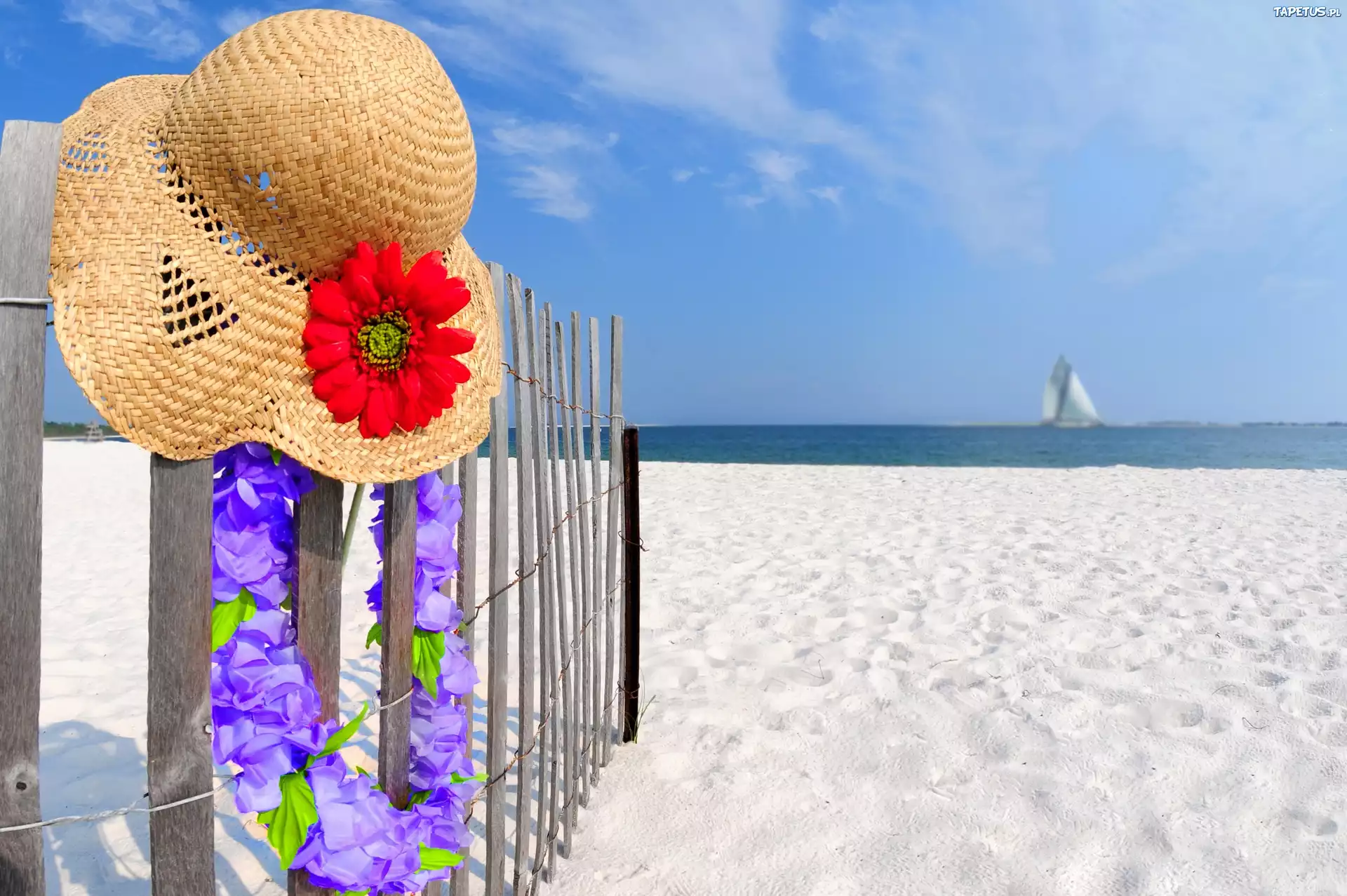 Morze, Piasek, Plaża, Kapelusz