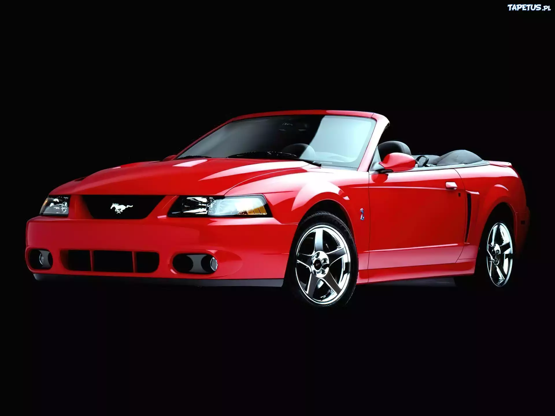 Czerwony, Ford Mustang, Cabrio