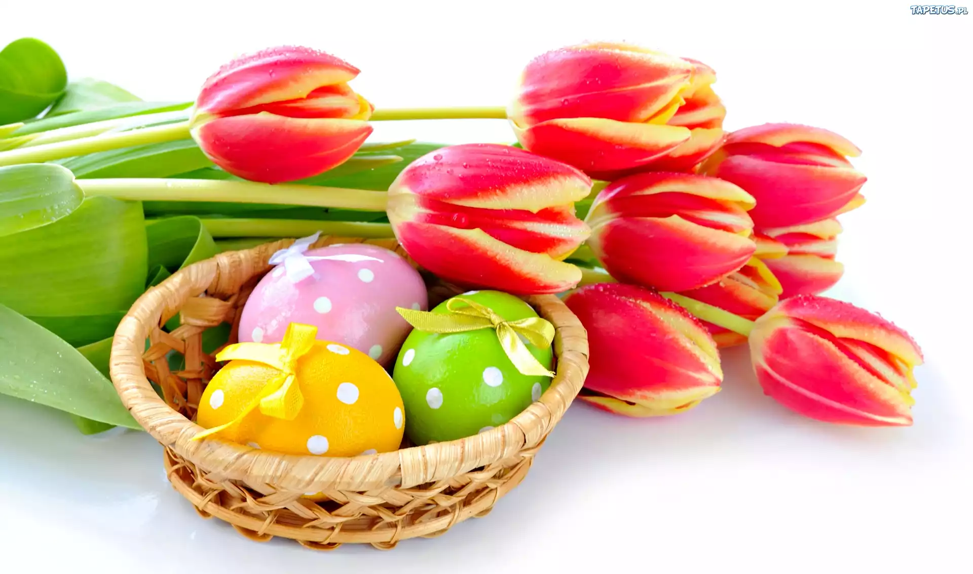 Tulipany, Koszyk, Wialkanocne, Jajka