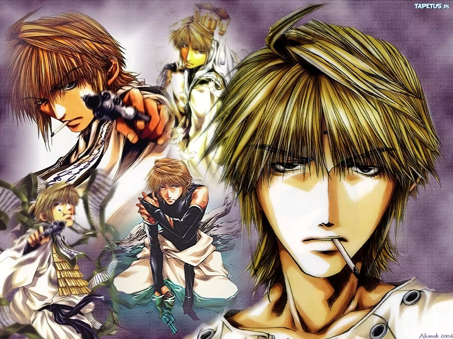 Saiyuki, facet, pistolet, postacie