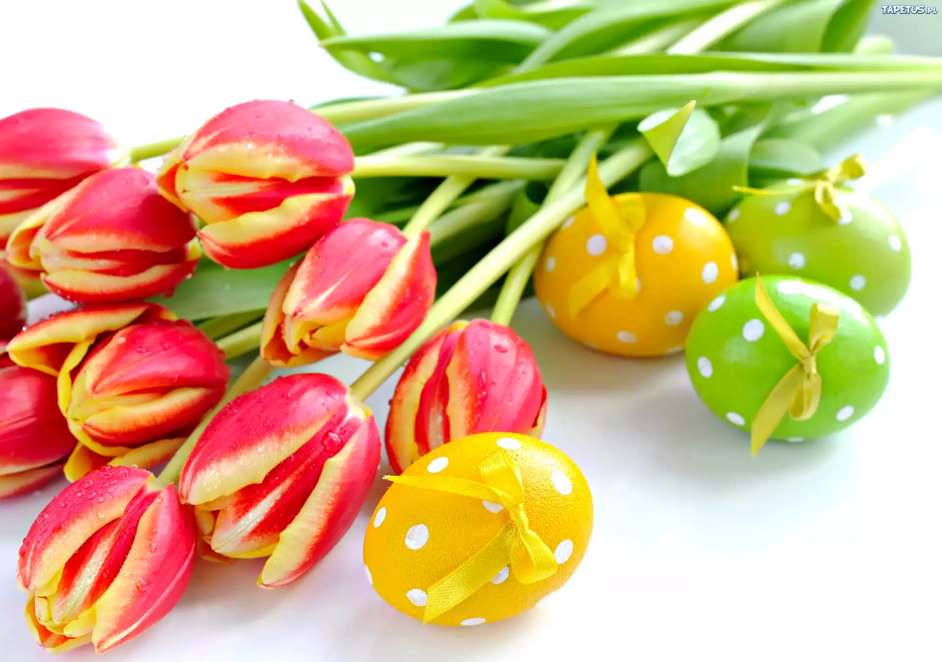 Wielkanocne, Jajka, Tulipany