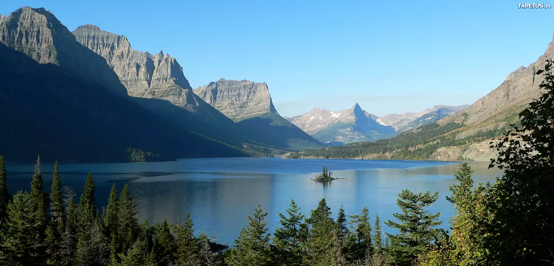 Saint, Mary, Narodowy, Park, Glacier, Montana, Góry, Jezioro