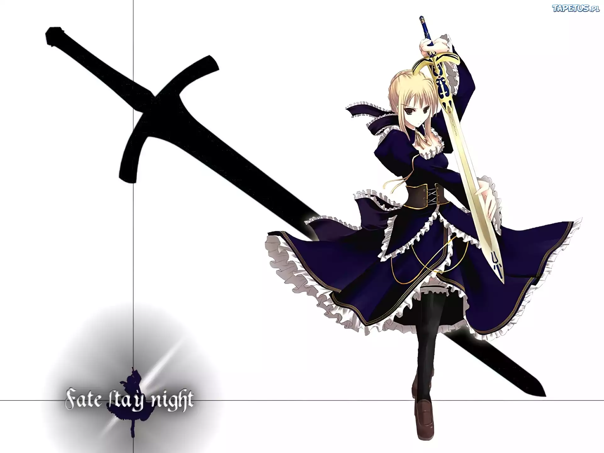 Fate Stay Night, kobieta, miecz, symbol
