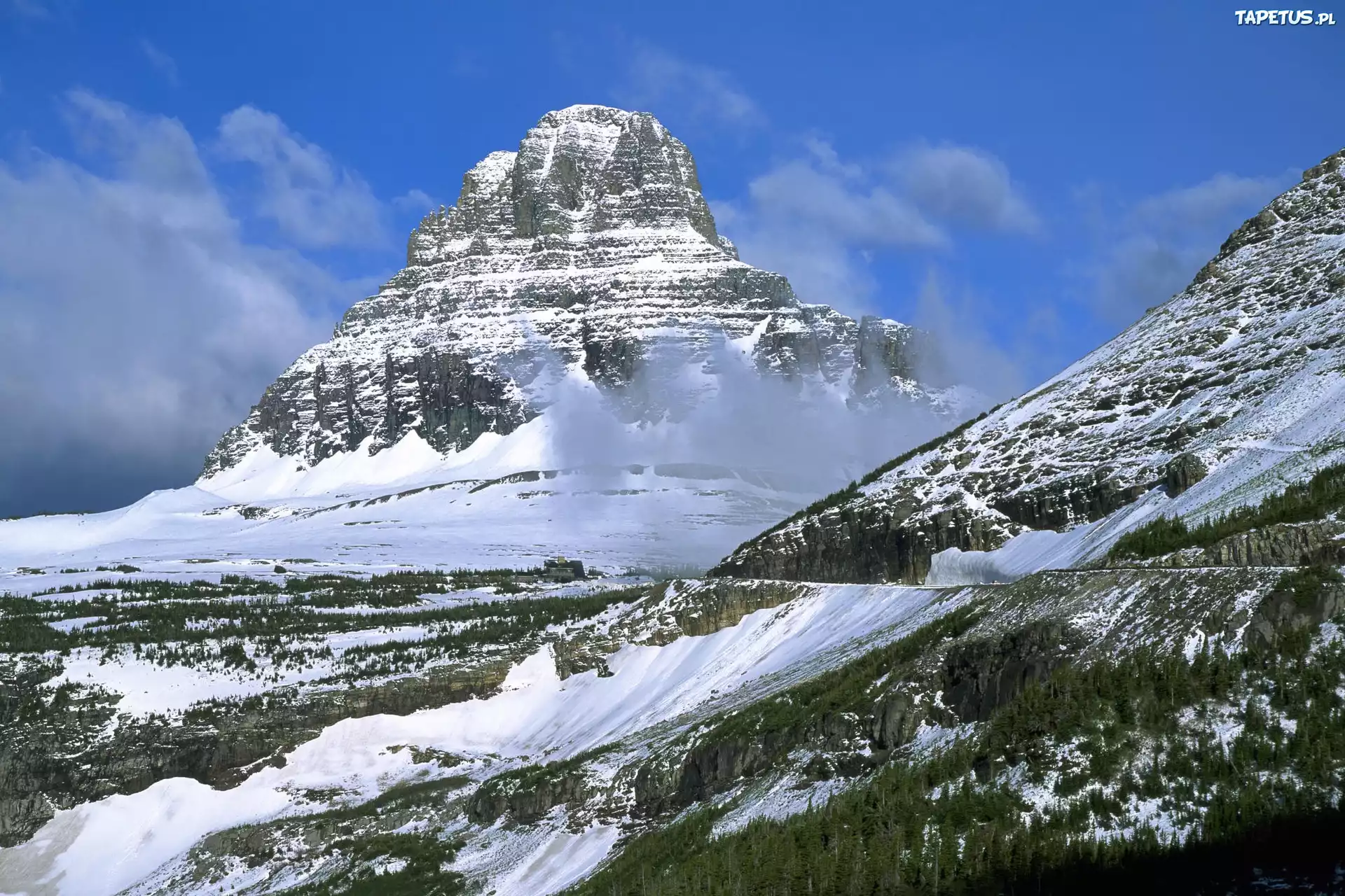 Glacier, National, Park, Montana, USA, Góry