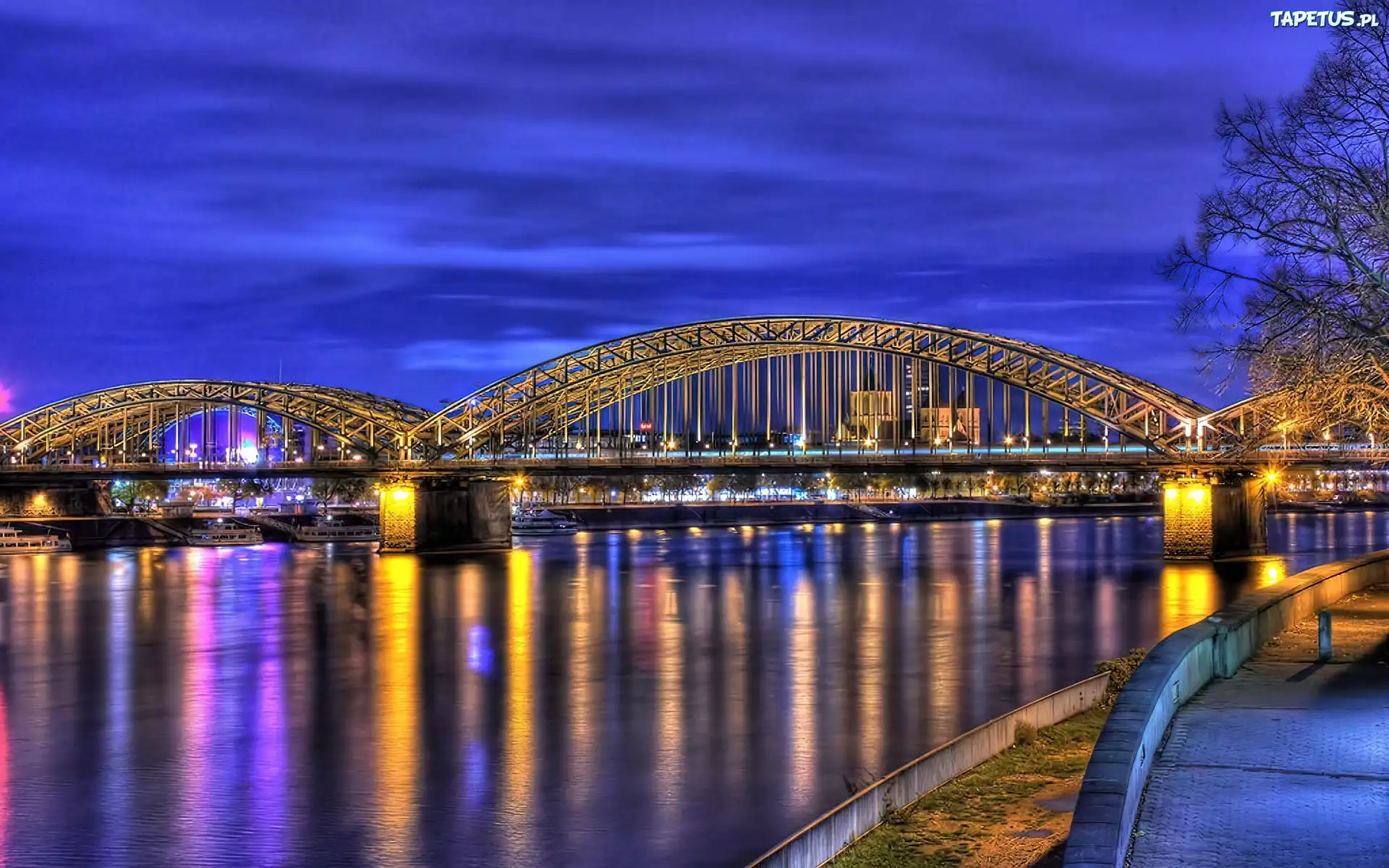 Hohenzollern Bridge, Cologne, Nadrenia Północna, Westfalia, Niemcy