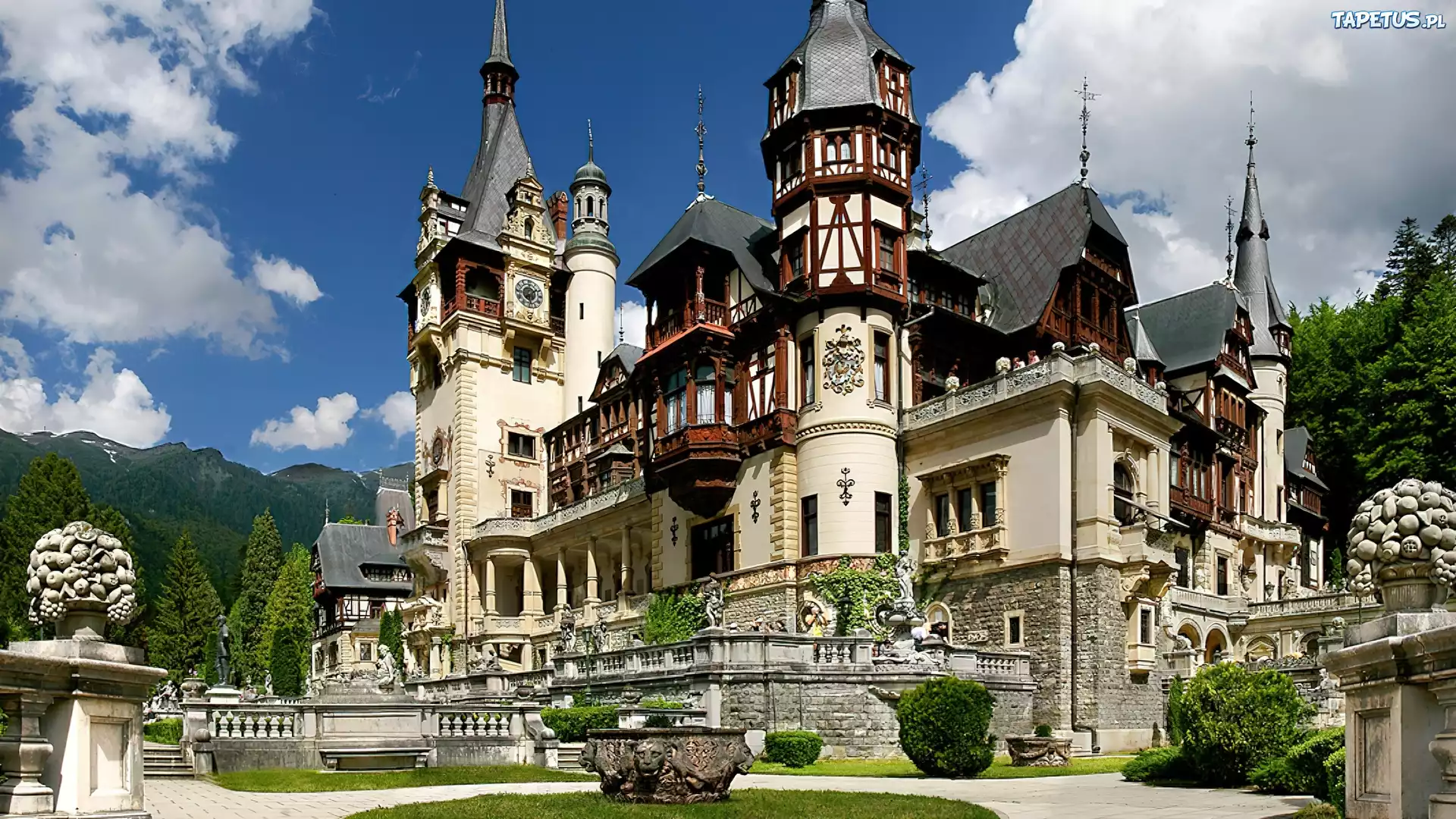Zamek, Park, Chmury