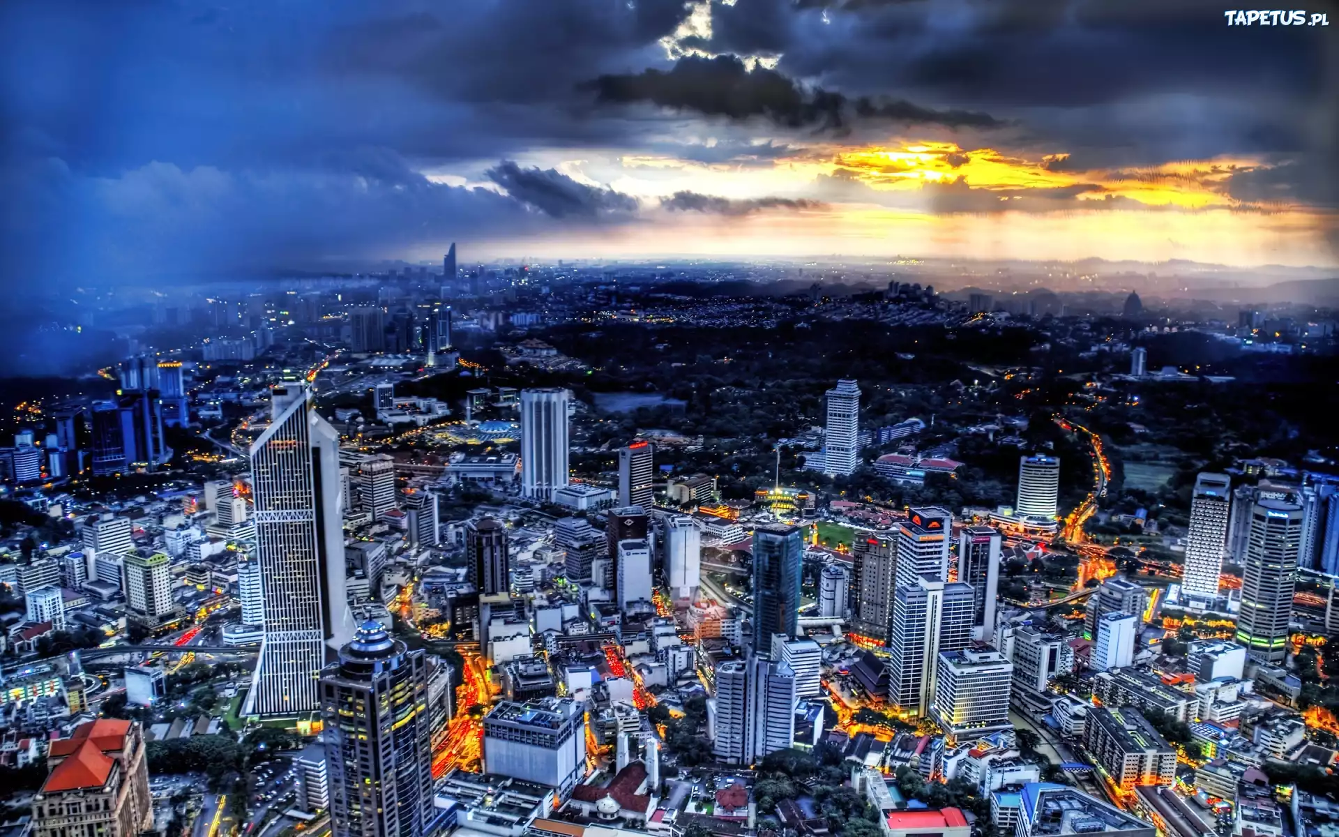 Miasto, Wieżowce, Selangor, Malezja