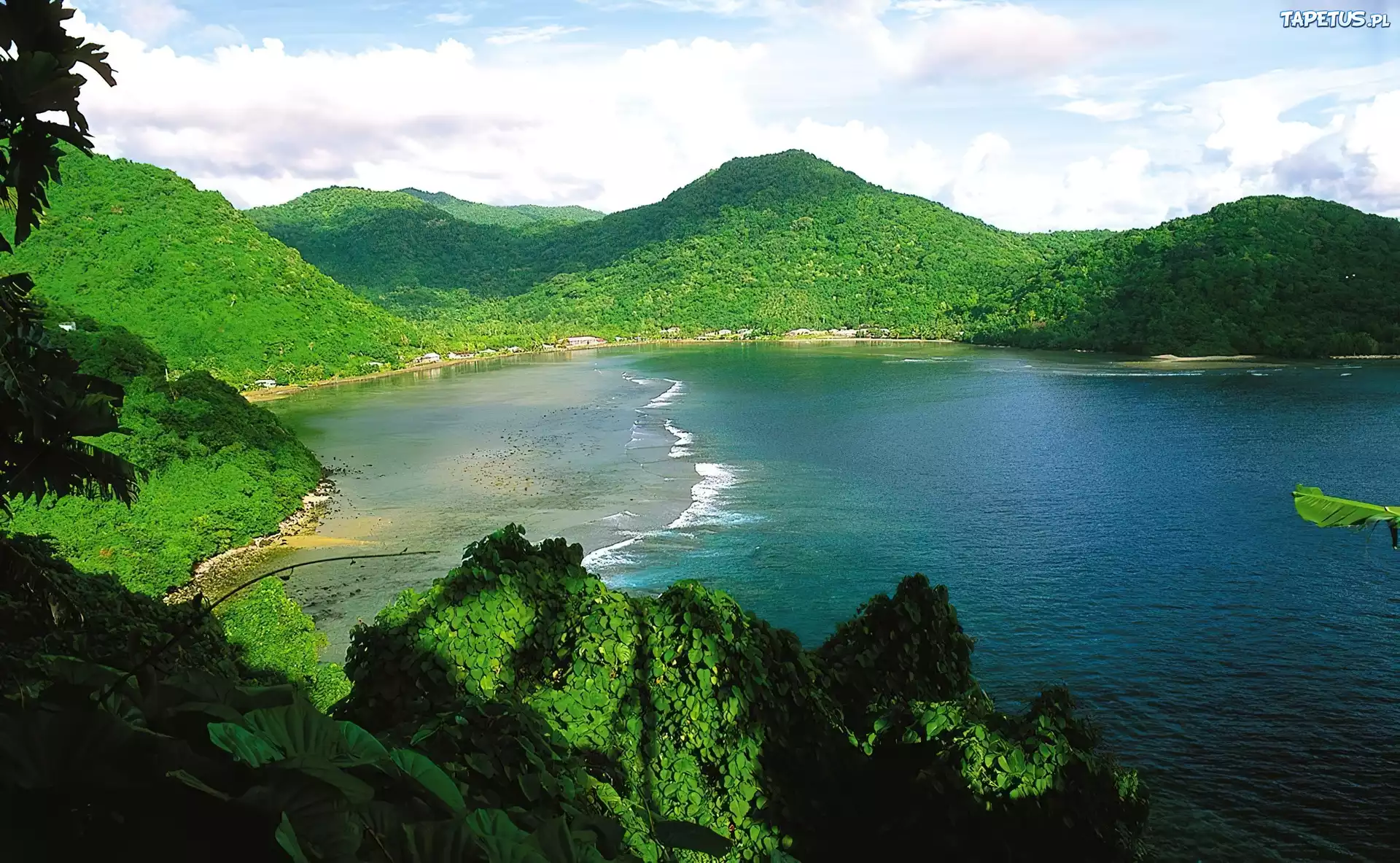 Samoa, Wyspa, Ocean, Góry, Zieleń