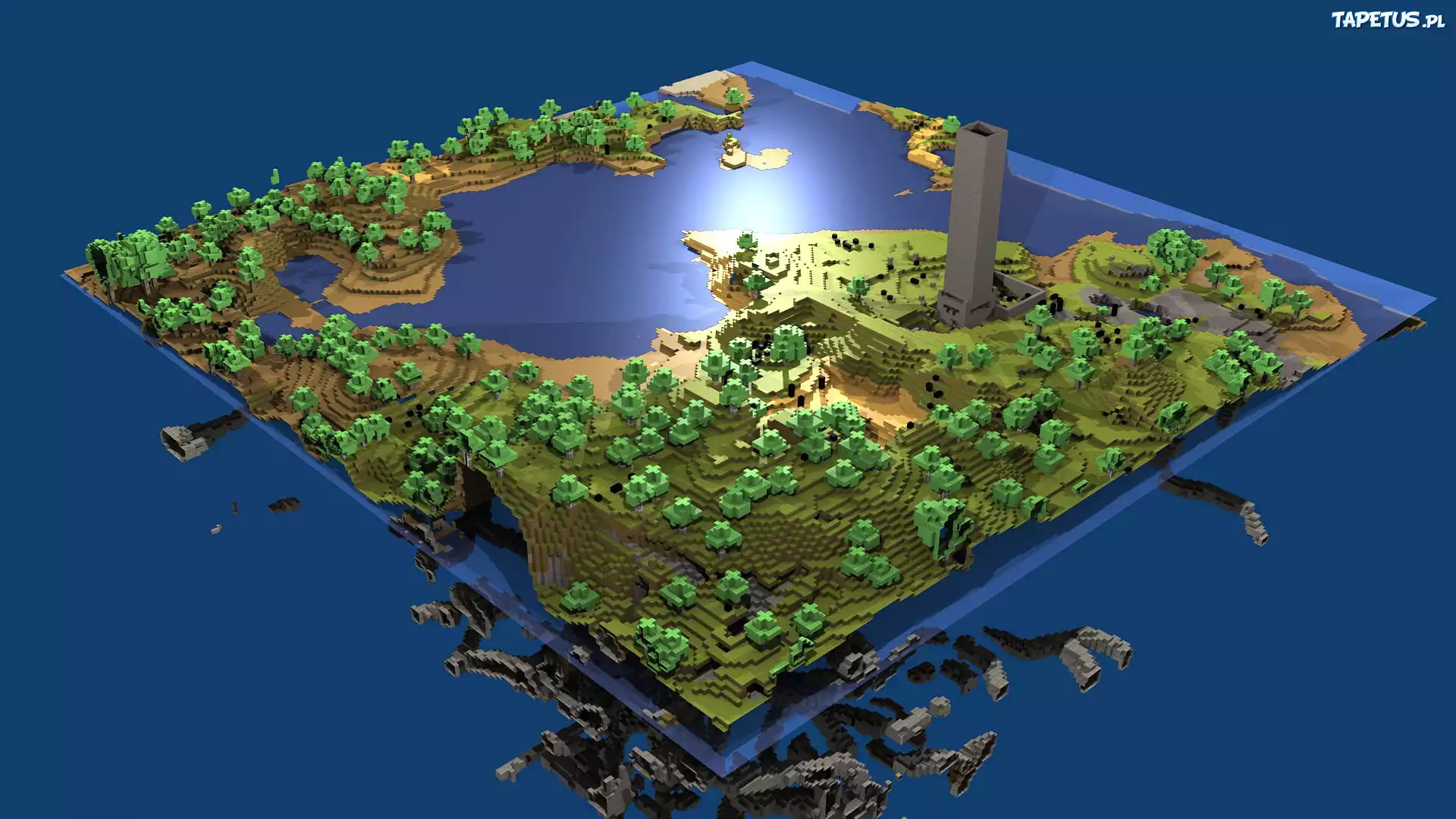 Jezioro, Drzewa, Minecraft