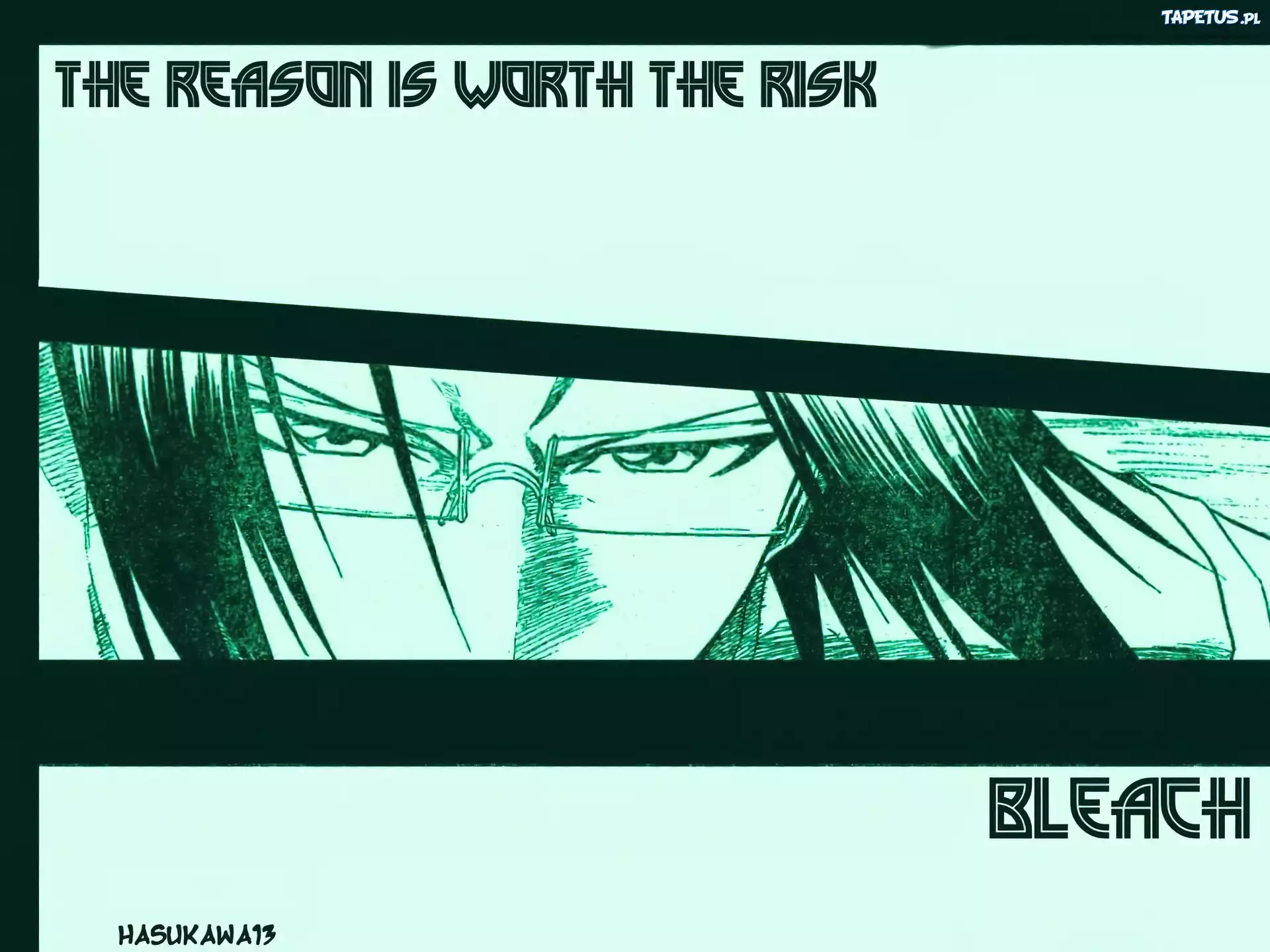 Bleach, napisy, twarz, okulary