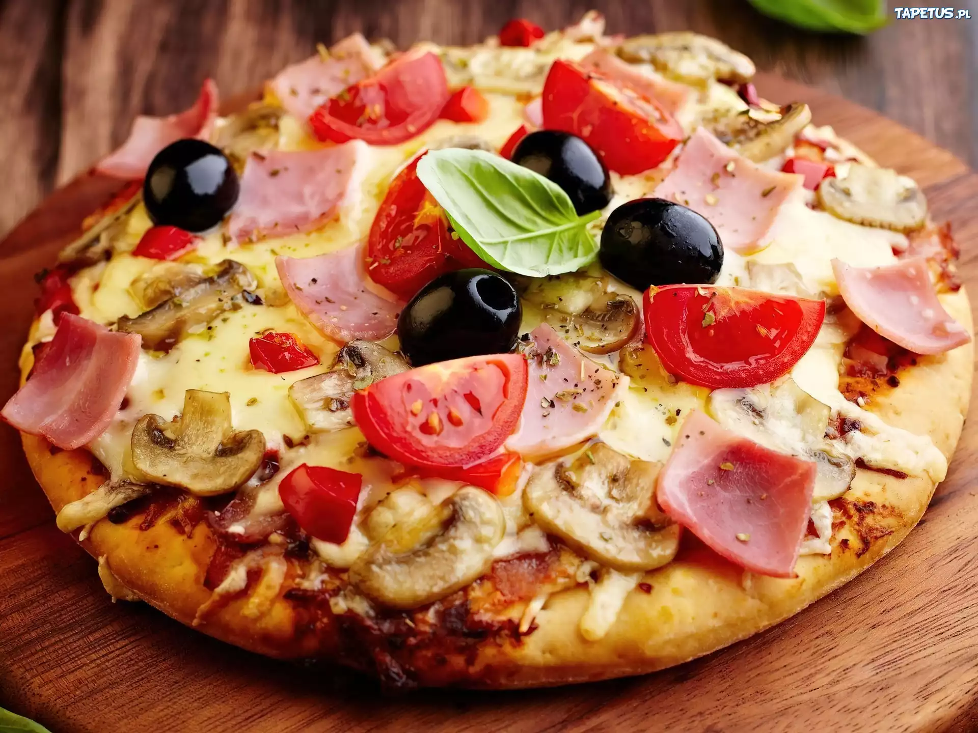 Pizza, Dodatki, Listek, Bazylii, Oliwki