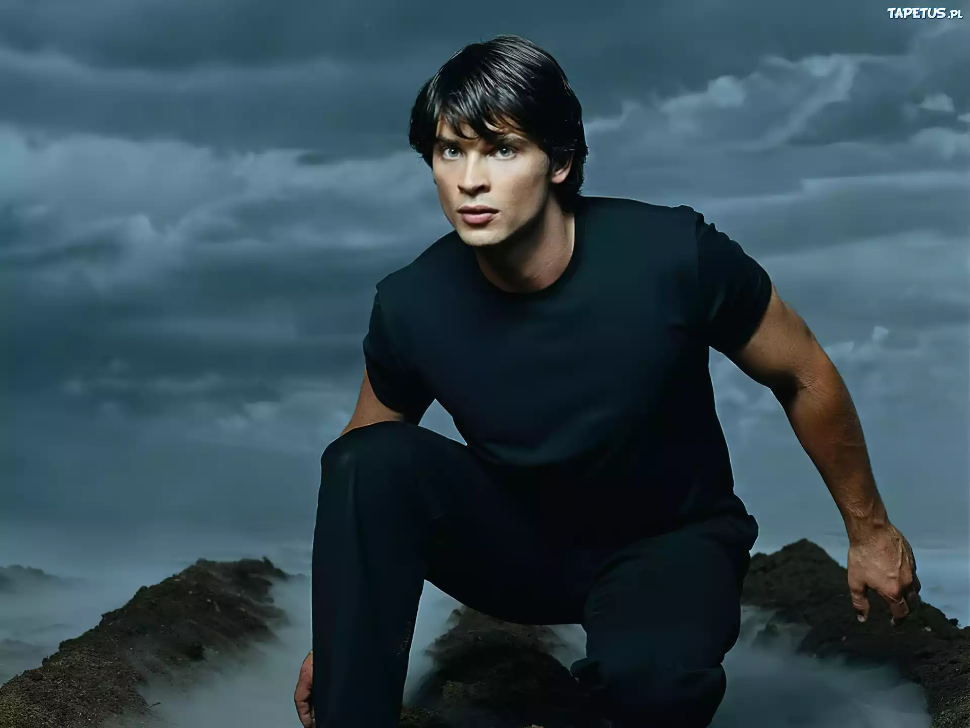 Mężczyzna, Brunet, Chmury, Tom, Welling