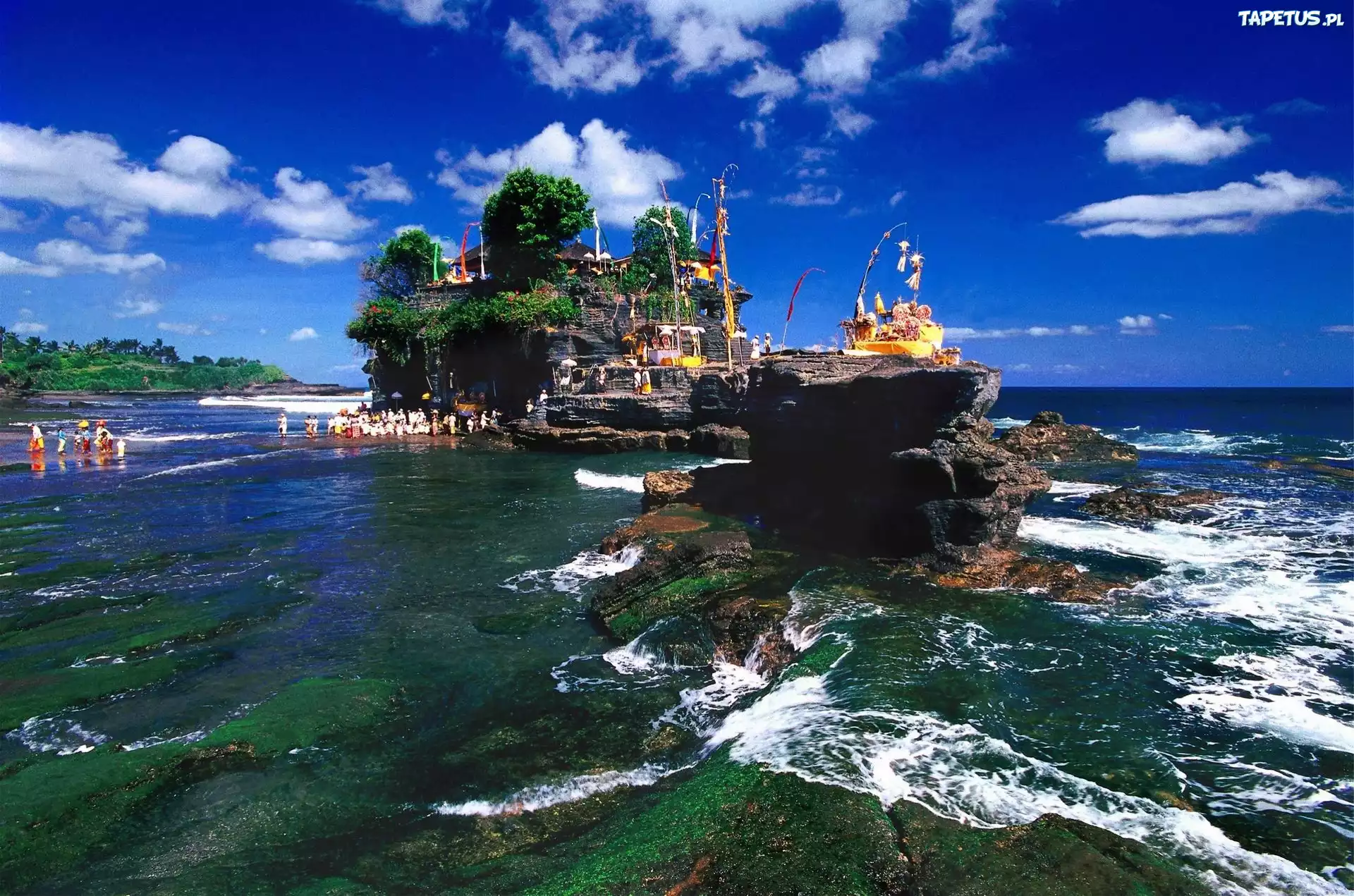 Bali, Wyspa, Ocean, Domki, Ludzie