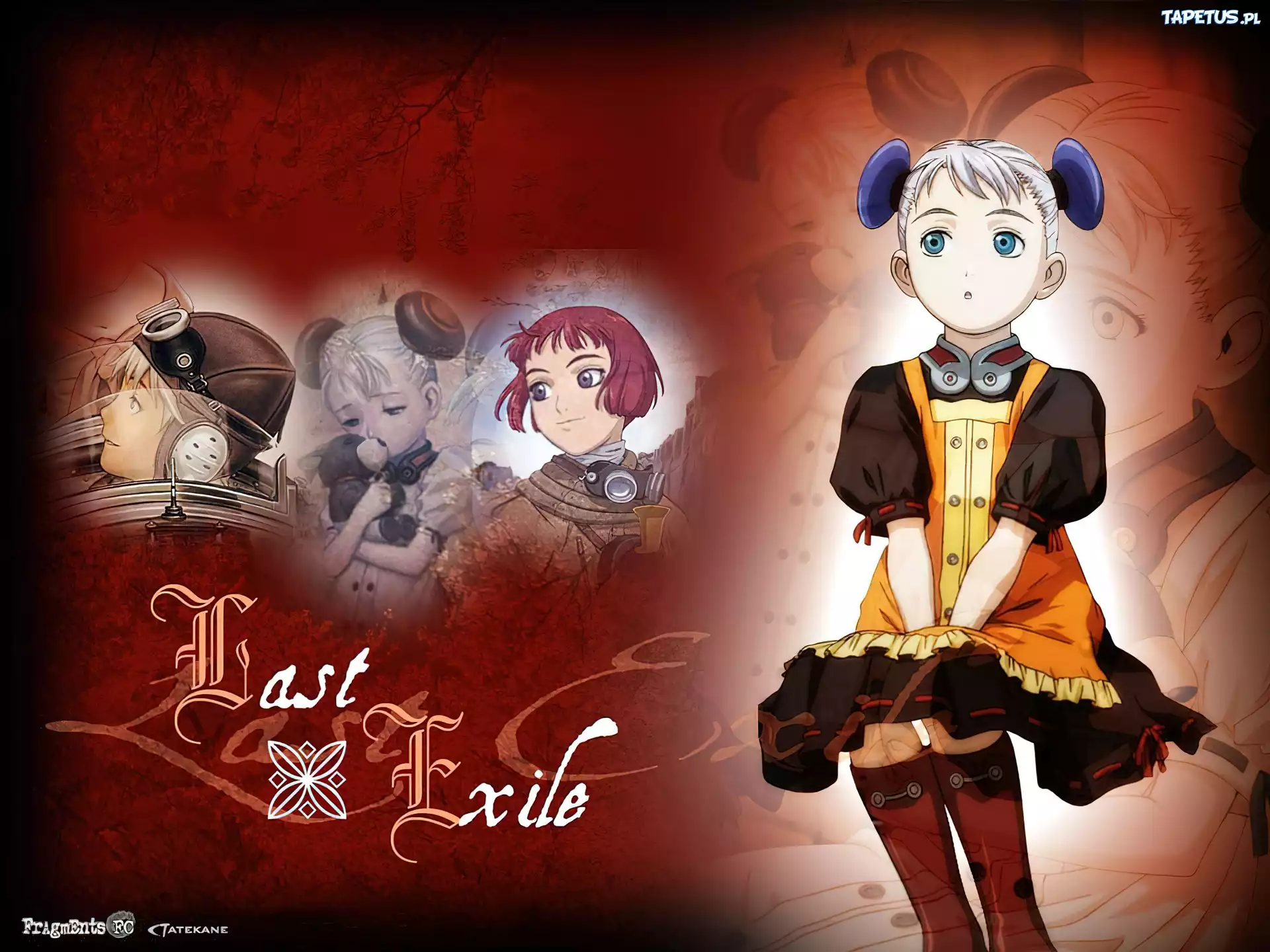 Last Exile, ludzie, napis, kobieta