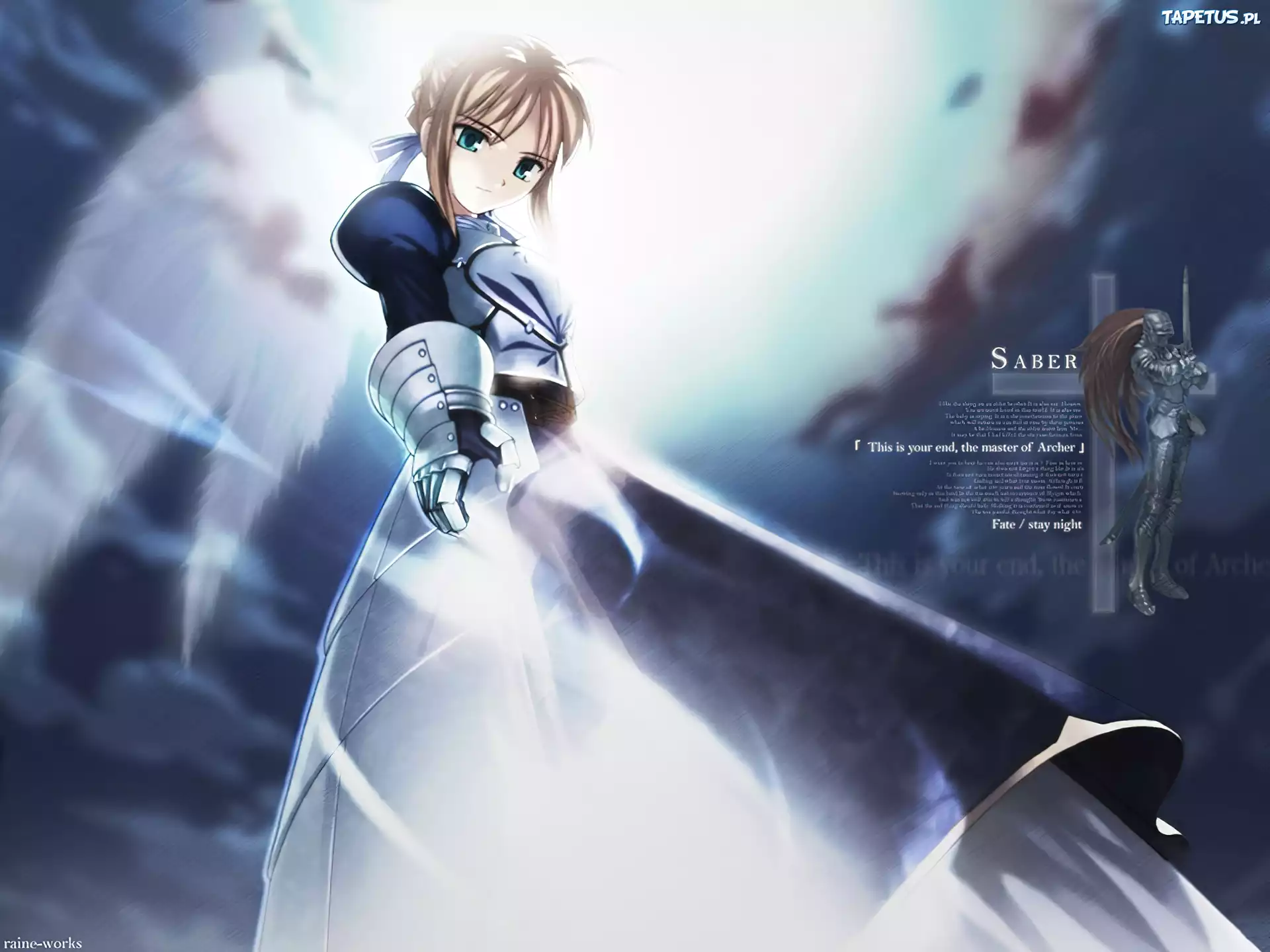 Fate Stay Night, Saber, kobieta, suknia, zbroja