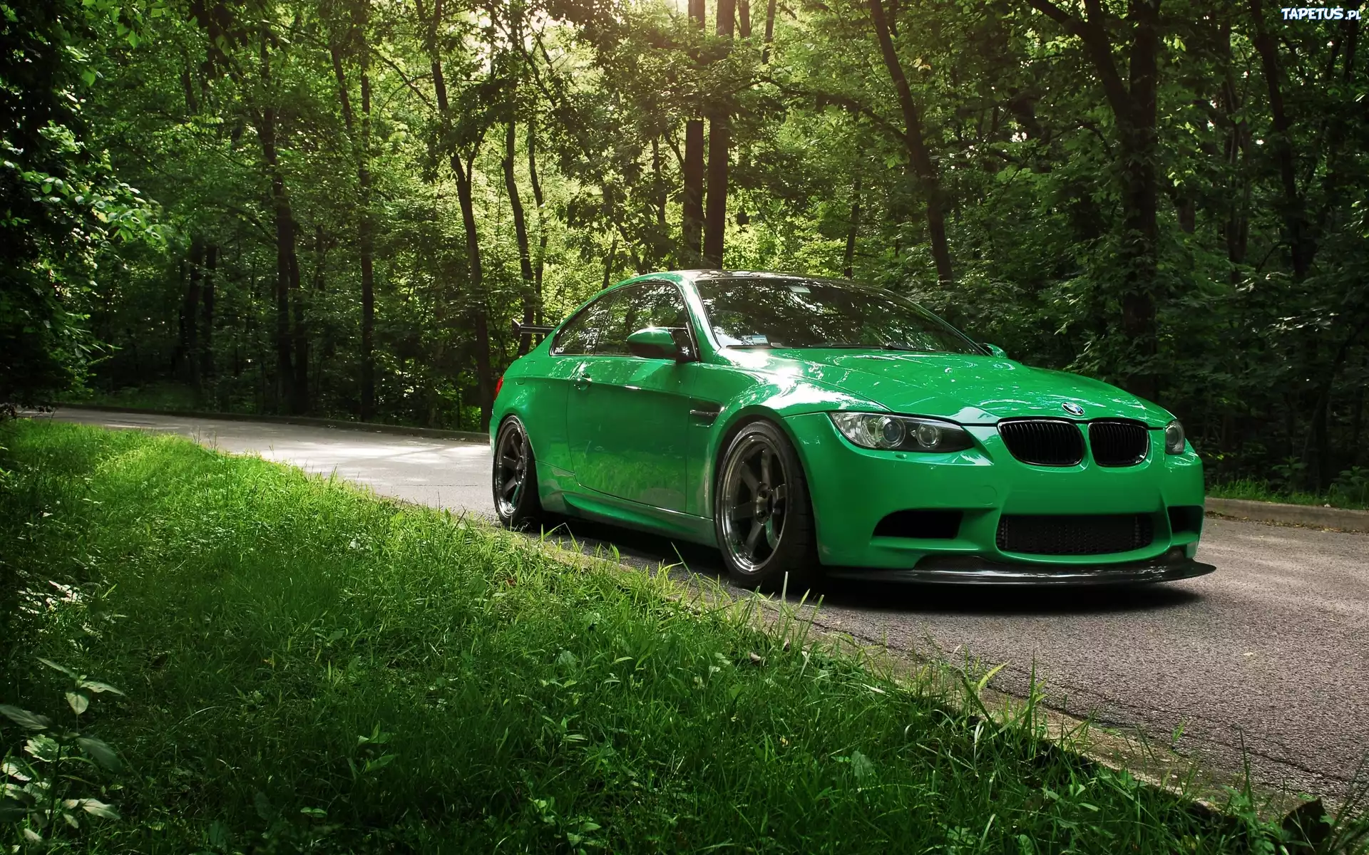 Zielone, Bmw M3, Droga, Zieleń