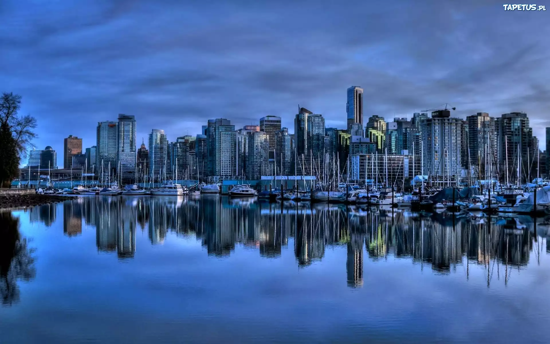 Miasto, Niebieski, Port, Kanada