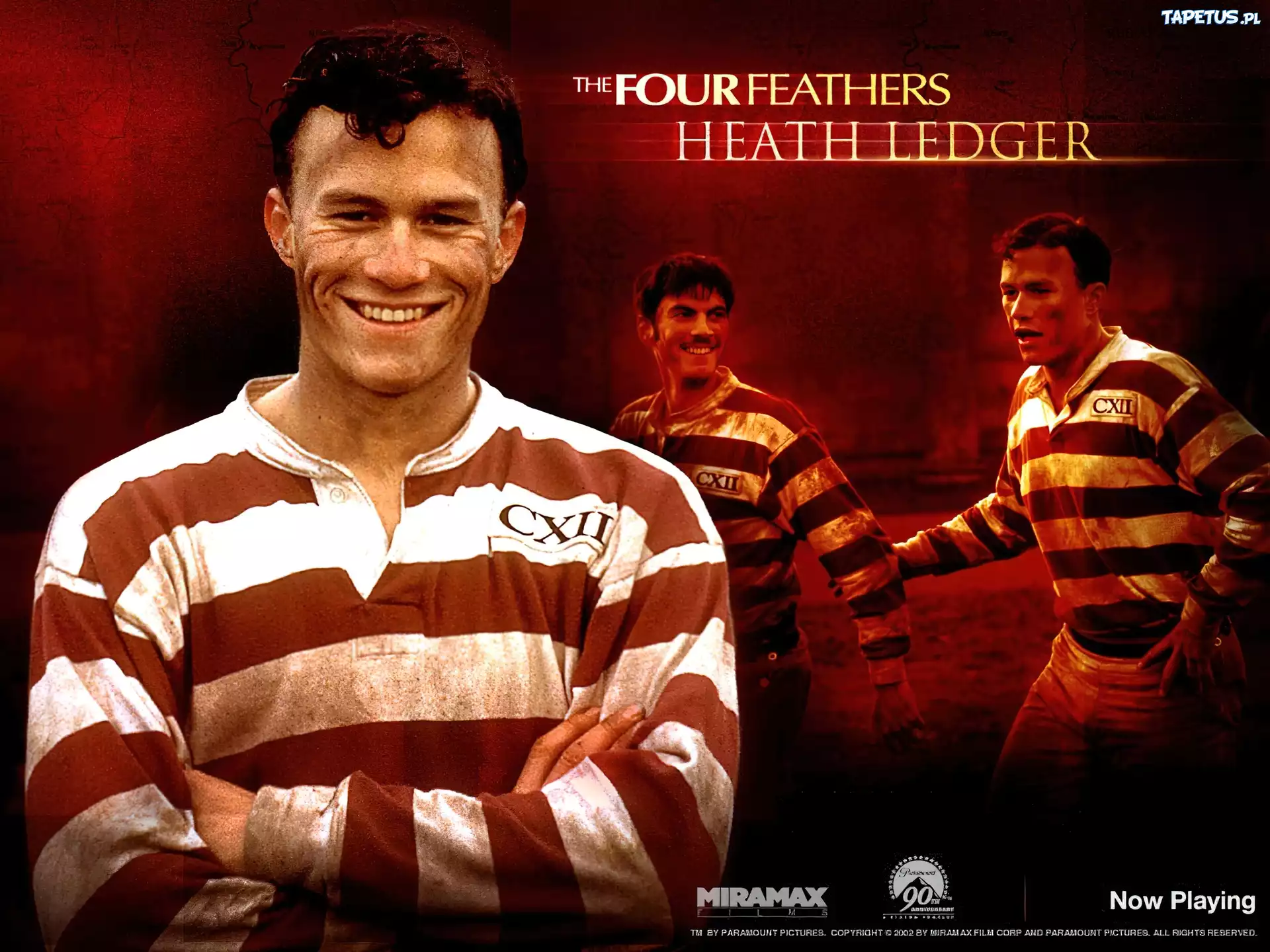 The Four Feathers, Heath Ledger, mężczyźni, paski, uśmiech
