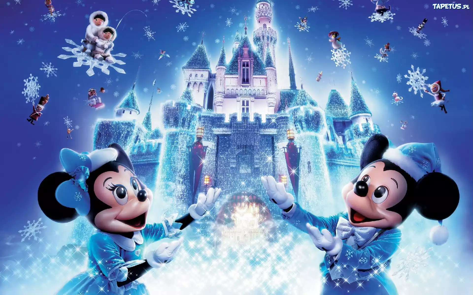 Disneyland, Myszka, Miki, Płatki, Śniegu