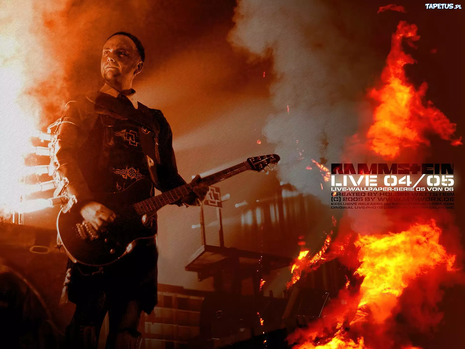 Rammstein,ogień, gitara