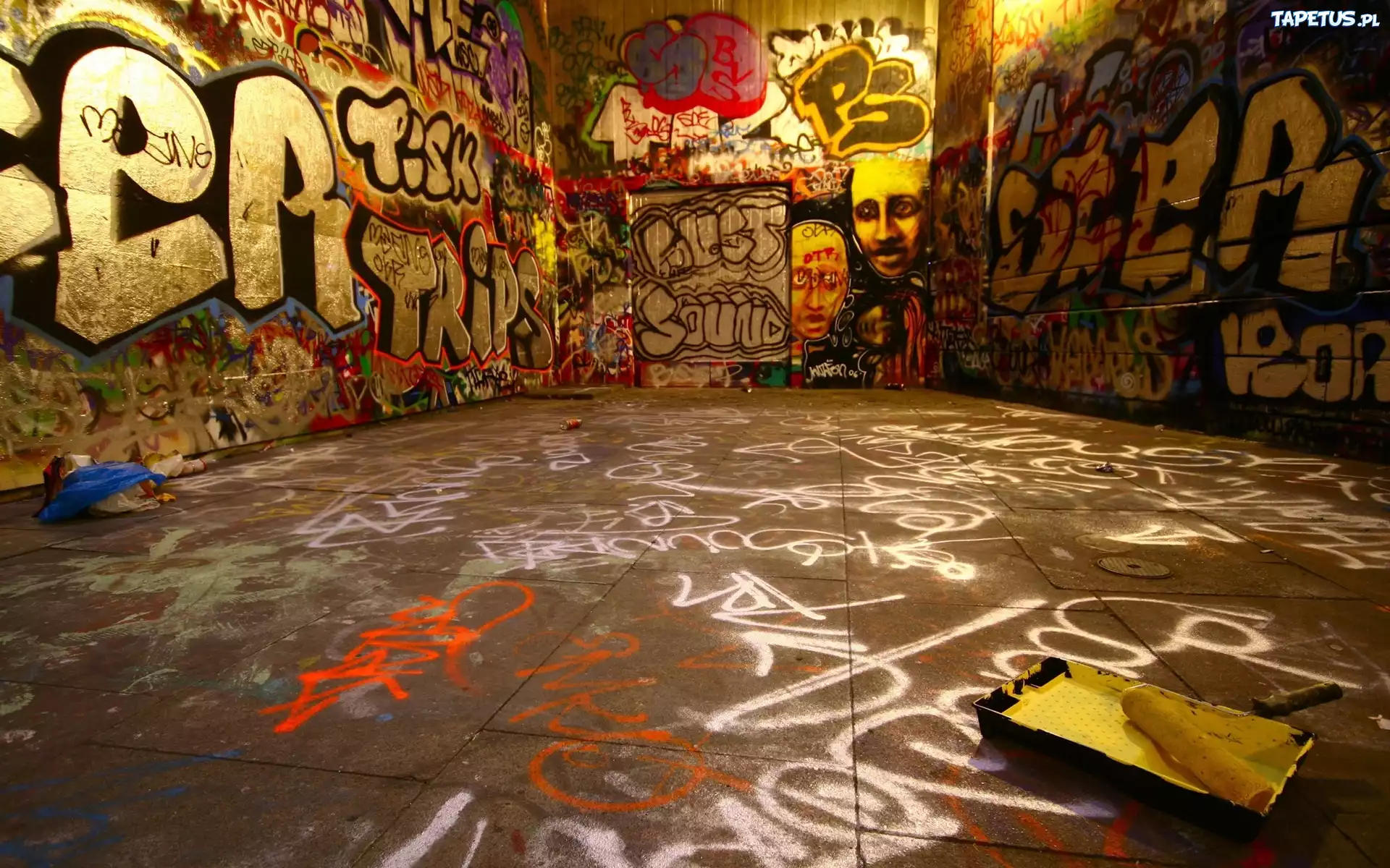 Pomieszczenie, Farby, Pomalowane, Ściany, Graffiti