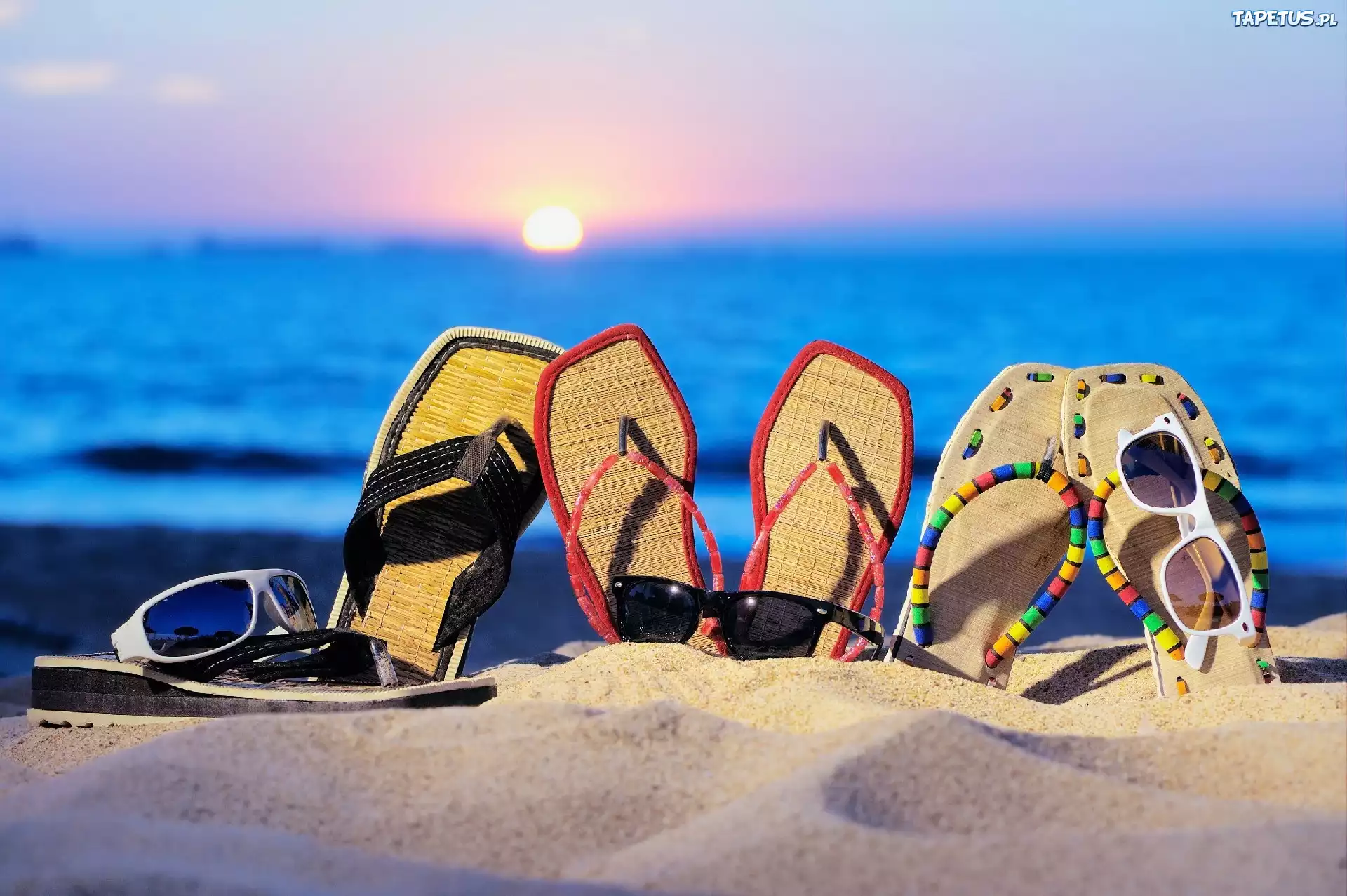 Plaża, Piasek, Klapki