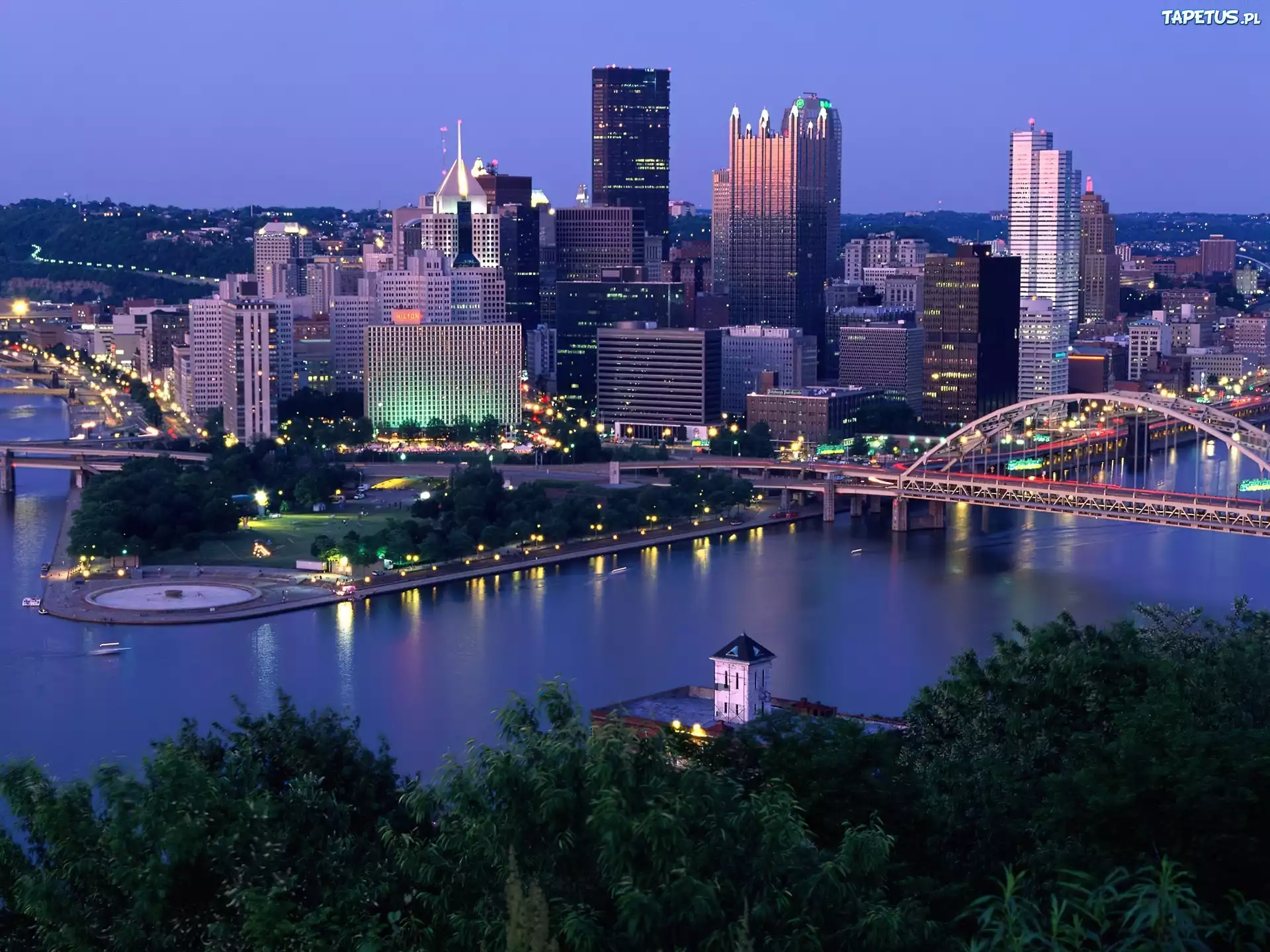 Pittsburgh, Pensylwania, Stany Zjednoczone, Wieczorem