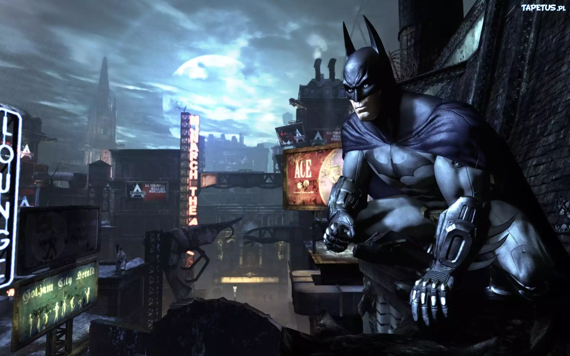 Batman, Dachy, Budynki, Noc