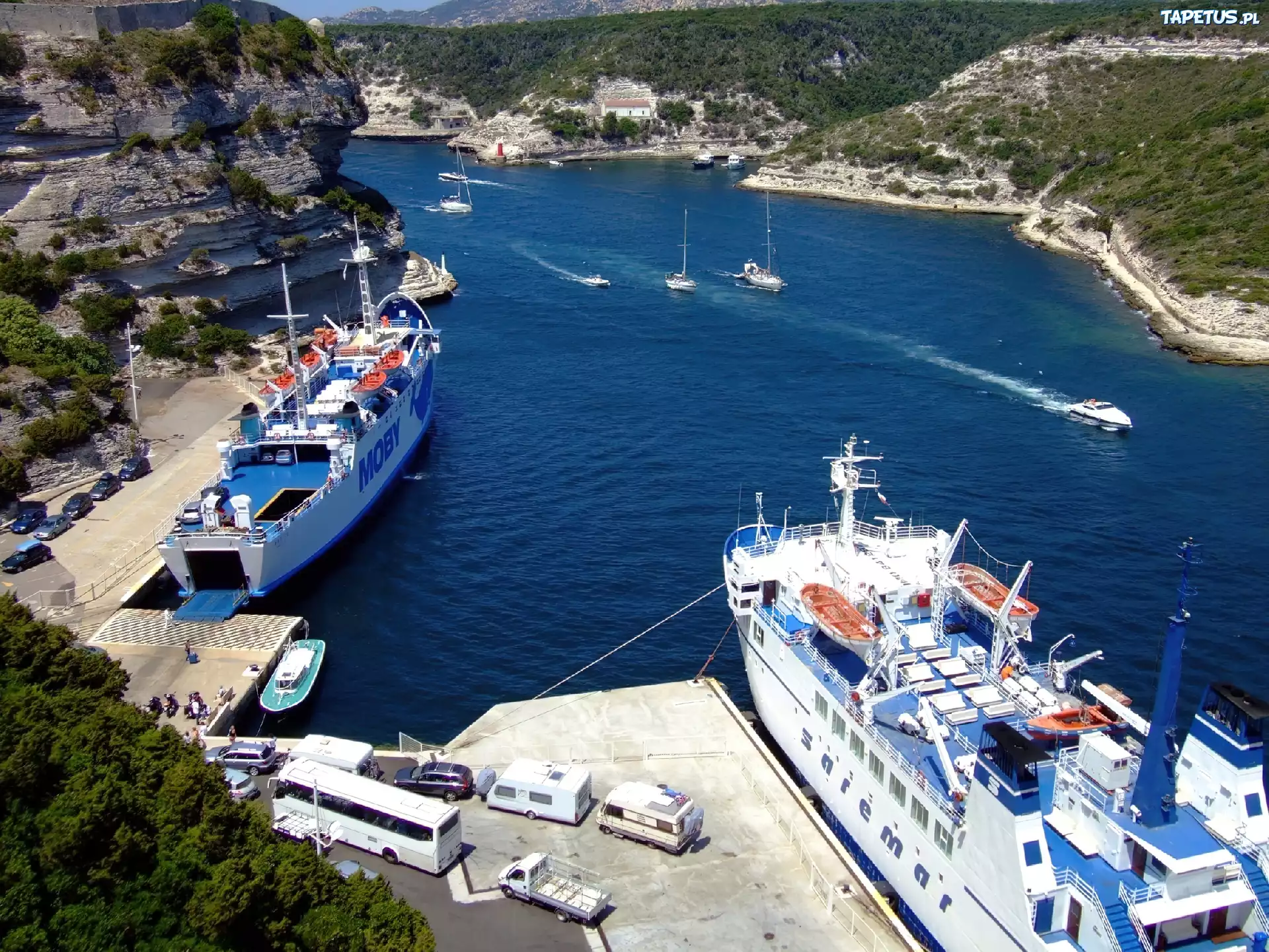 Francja, Bonifacio, Woda, Statki