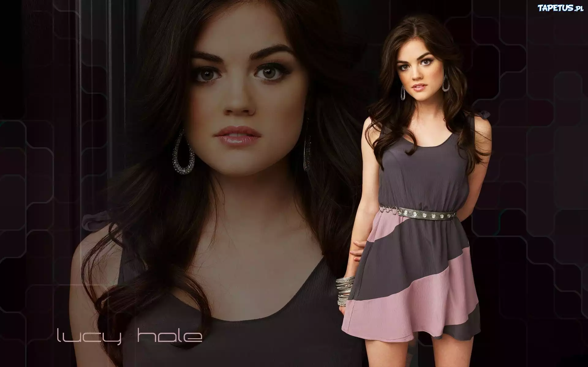 Lucy Hale, Spojrzenie, Sukienka, Makijaż