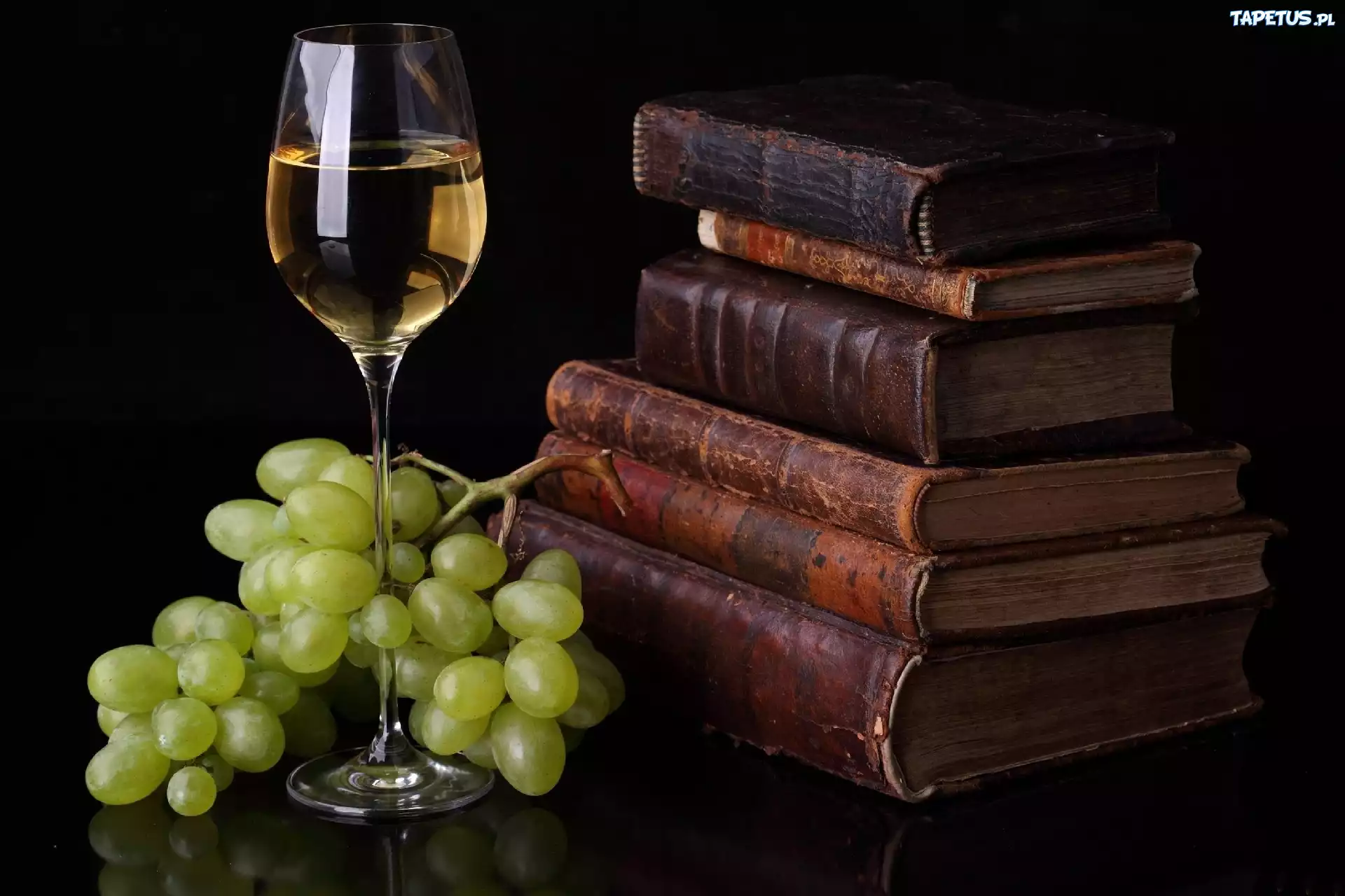 Stare, Książki, Winogrona, Wino