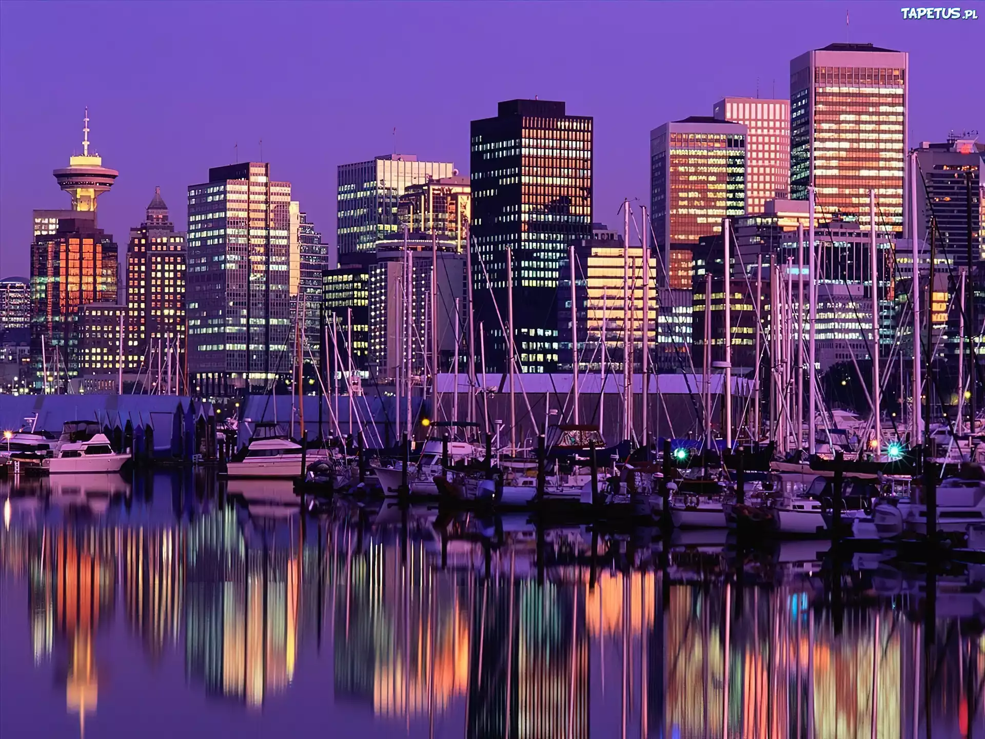 Vancouver, Woda, Architektura, Odbicie