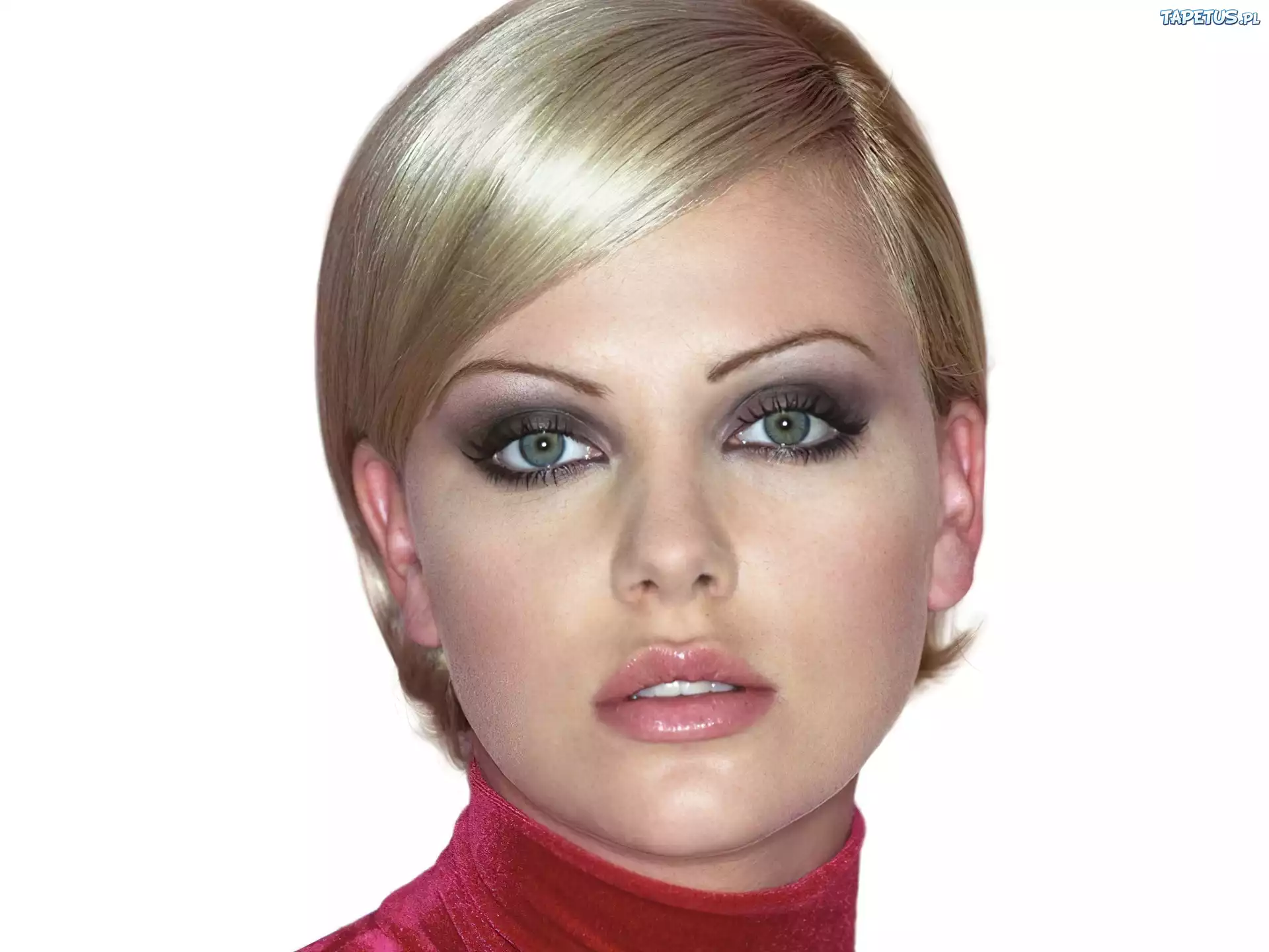 Charlize Theron,czerwony, golf