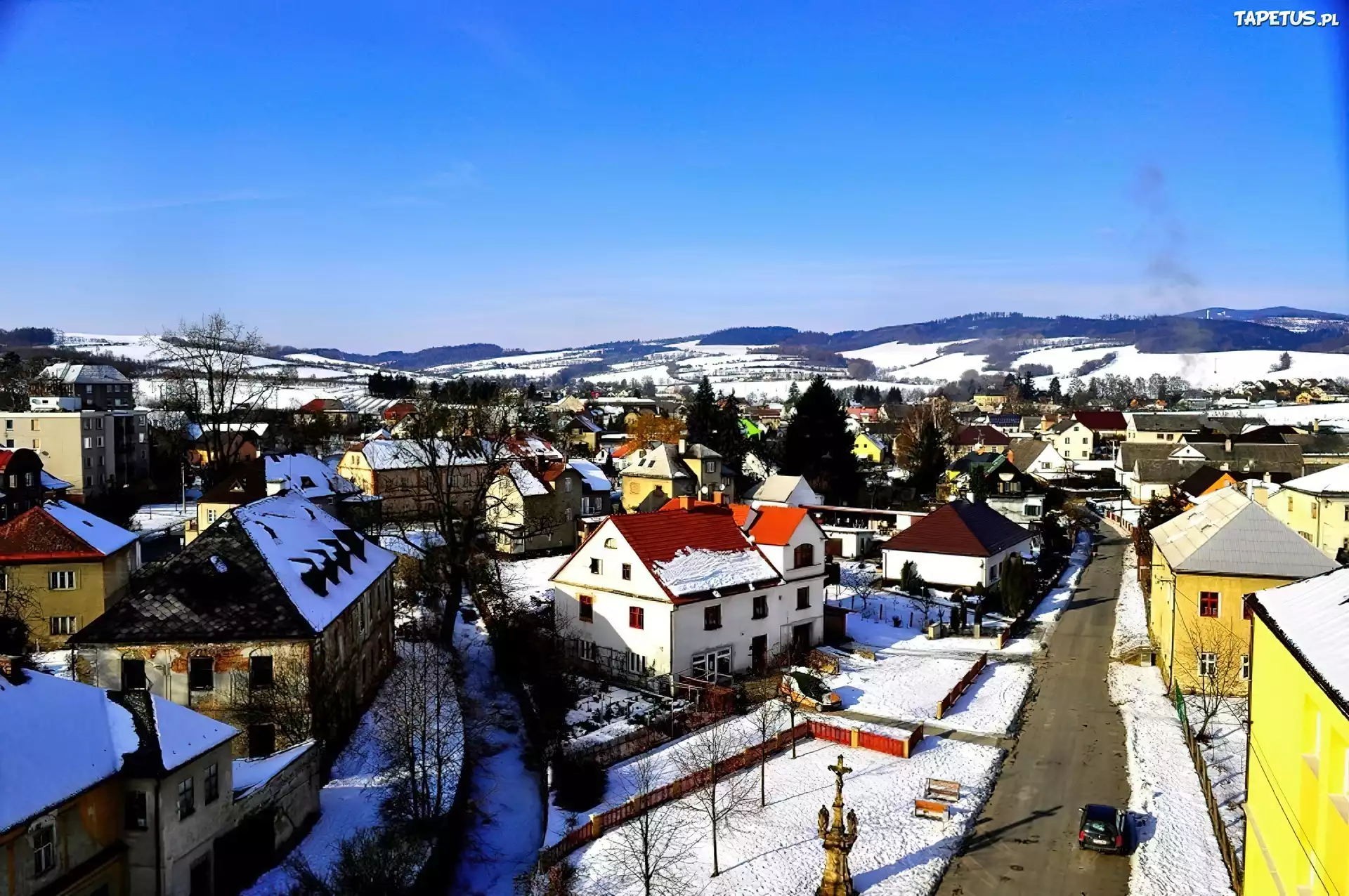 Pejzaż, Zimowy, Miasto