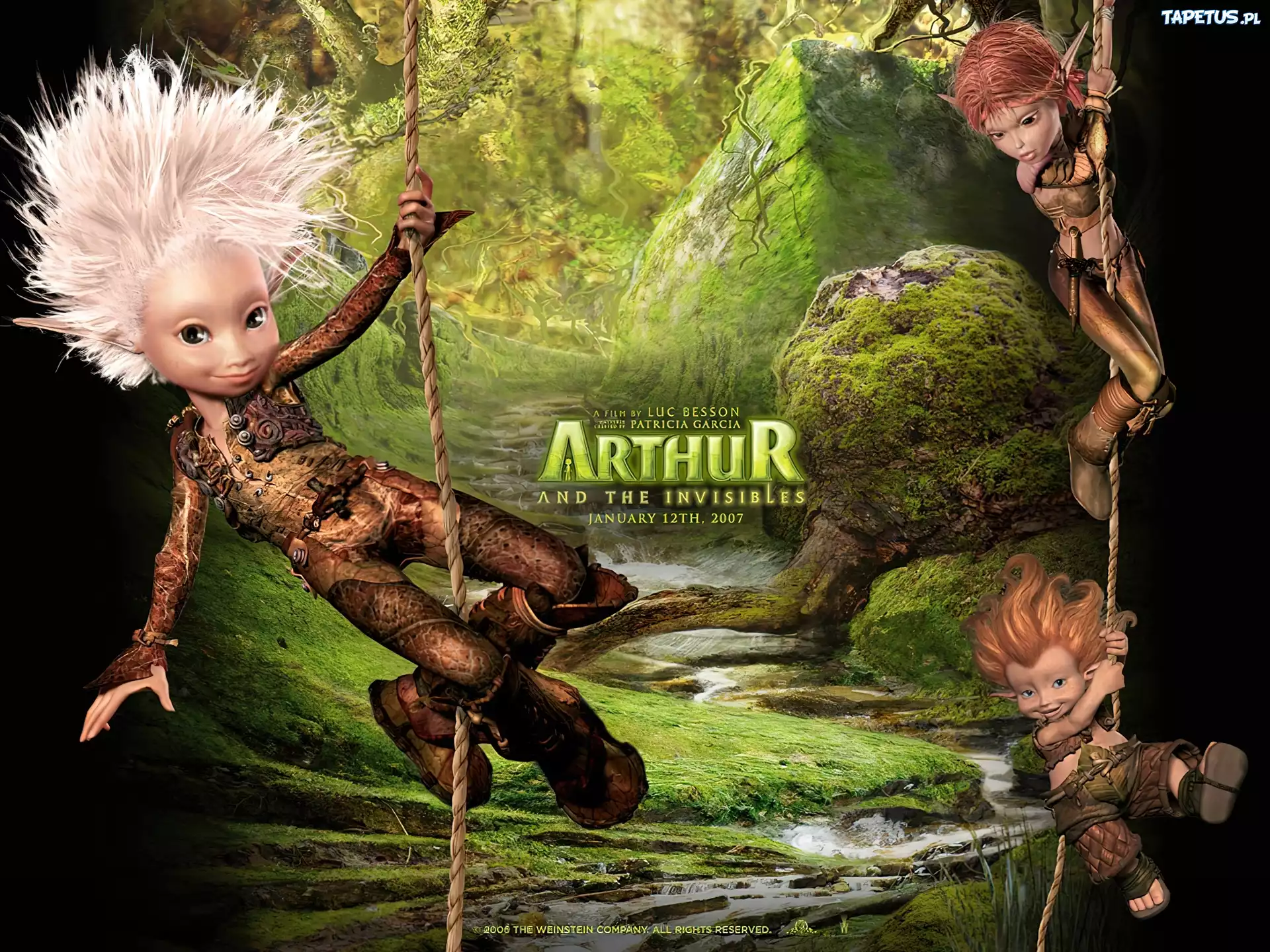 Artur I Minimki, liany, las, postacie