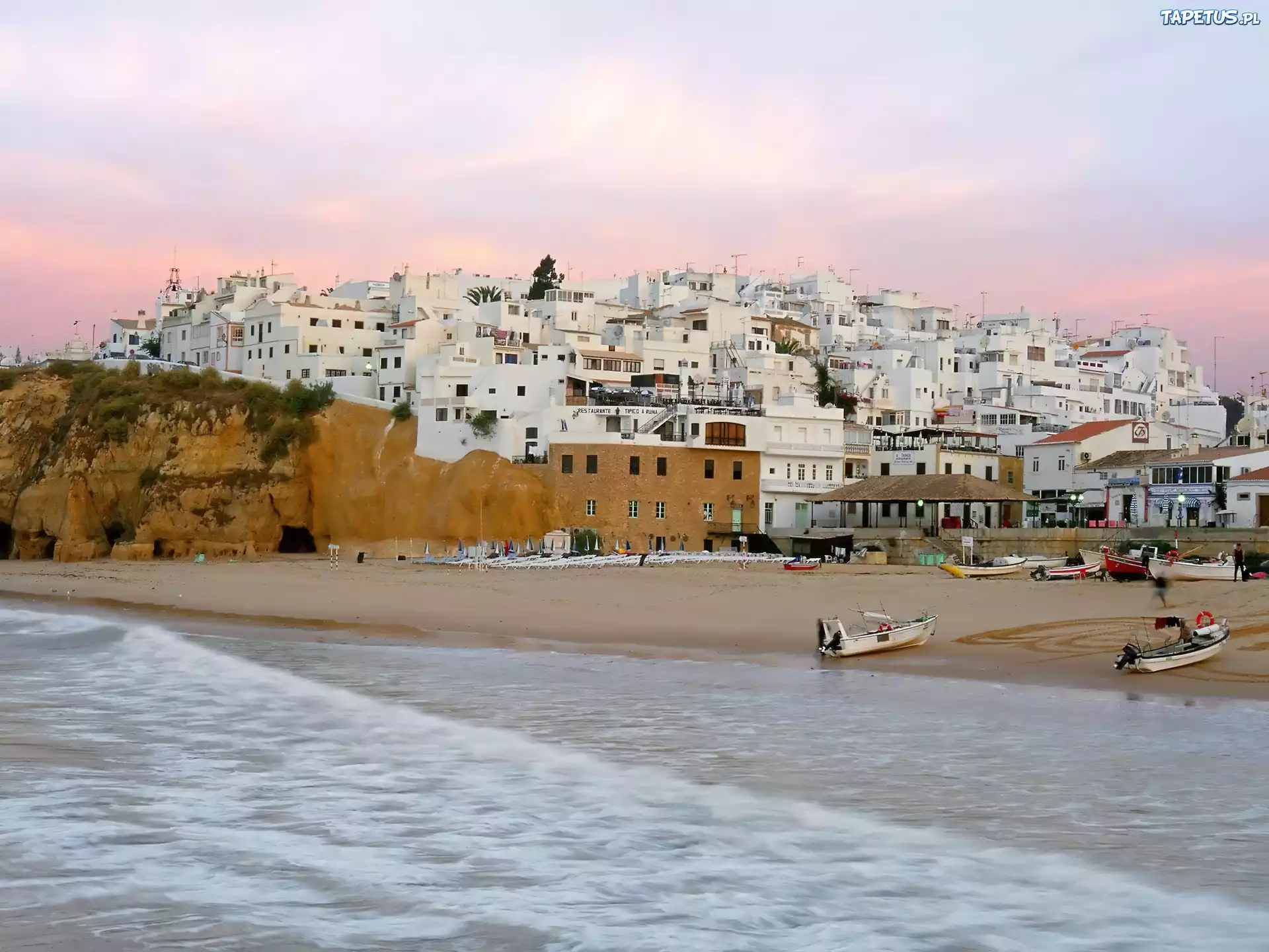 Portugalia, Albufeira, Morze, Domy