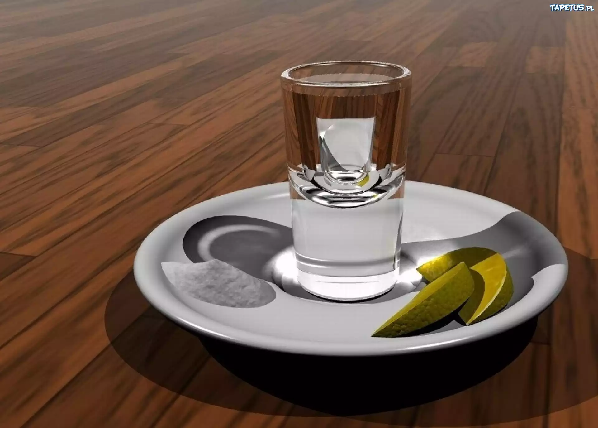 3D, Wektorowa,tequila, sól, cytryna